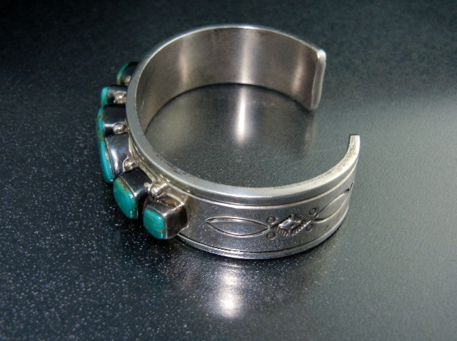 Ray Bennett Sterling Silver Turquoise Bracelet Navajo