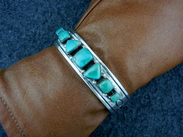 Ray Bennett Sterling Silver Turquoise Bracelet Navajo