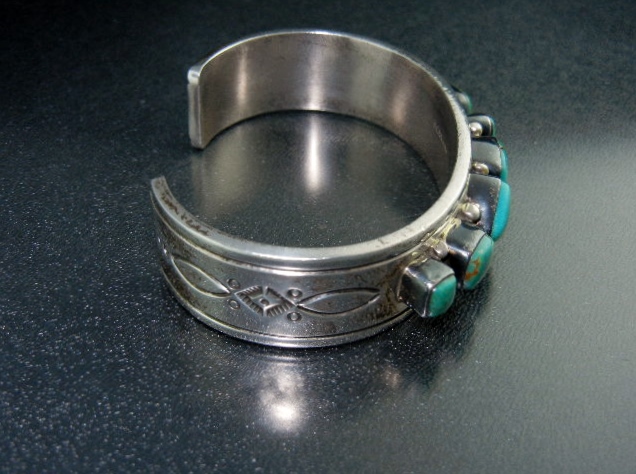 Ray Bennett Sterling Silver Turquoise Bracelet Navajo