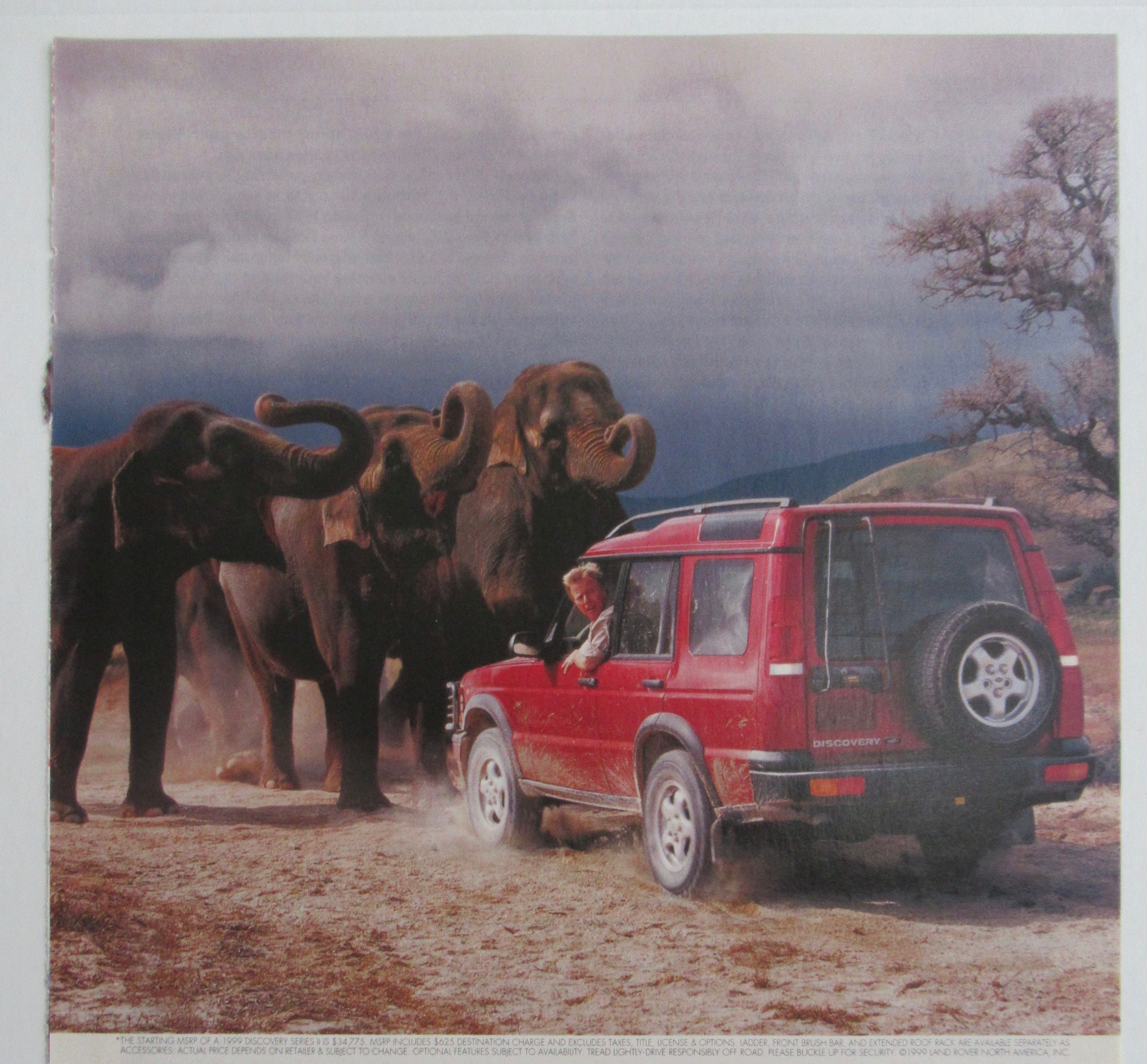 1999 Land Rover with Discovery Series II with Elephants