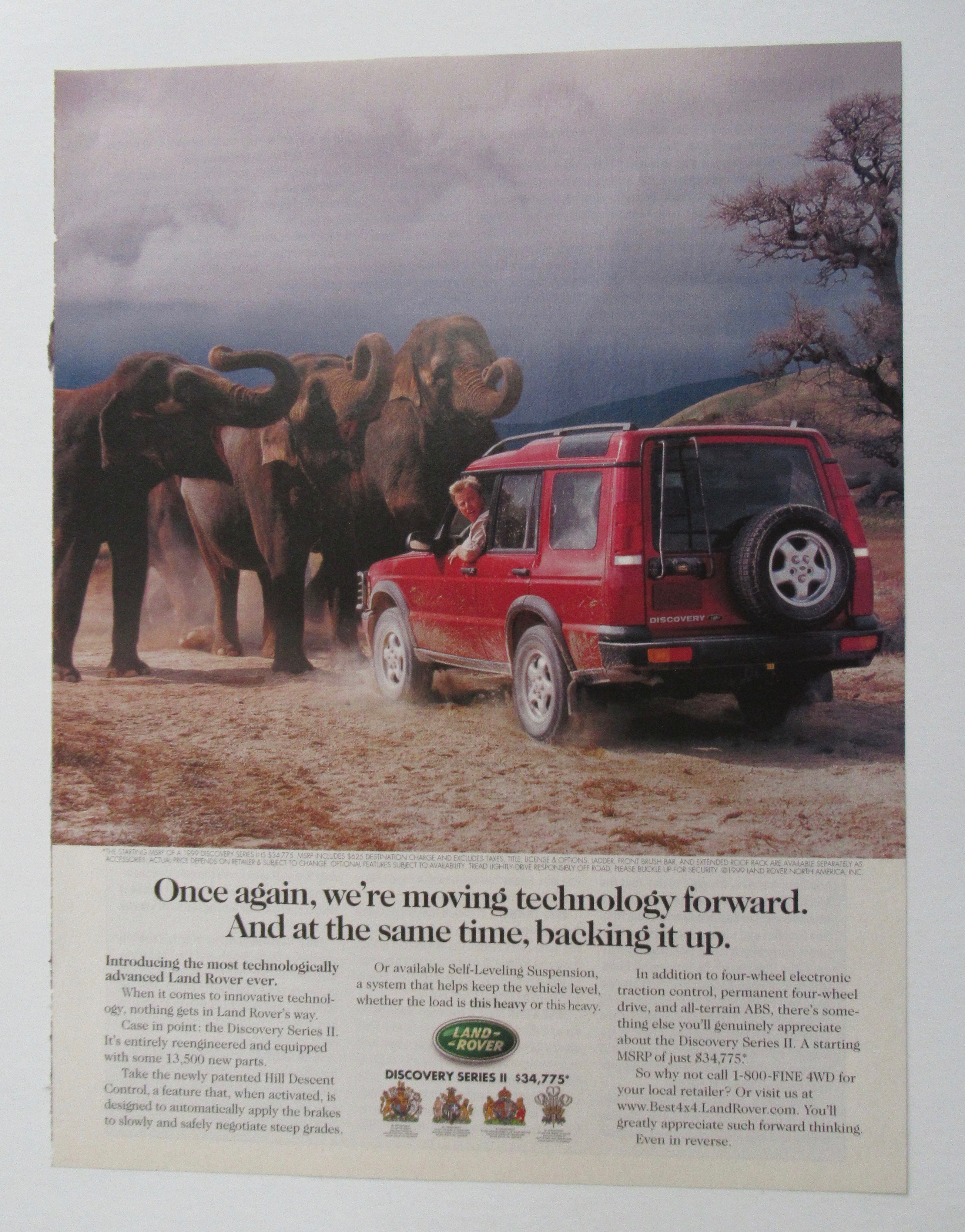 1999 Land Rover with Discovery Series II with Elephants