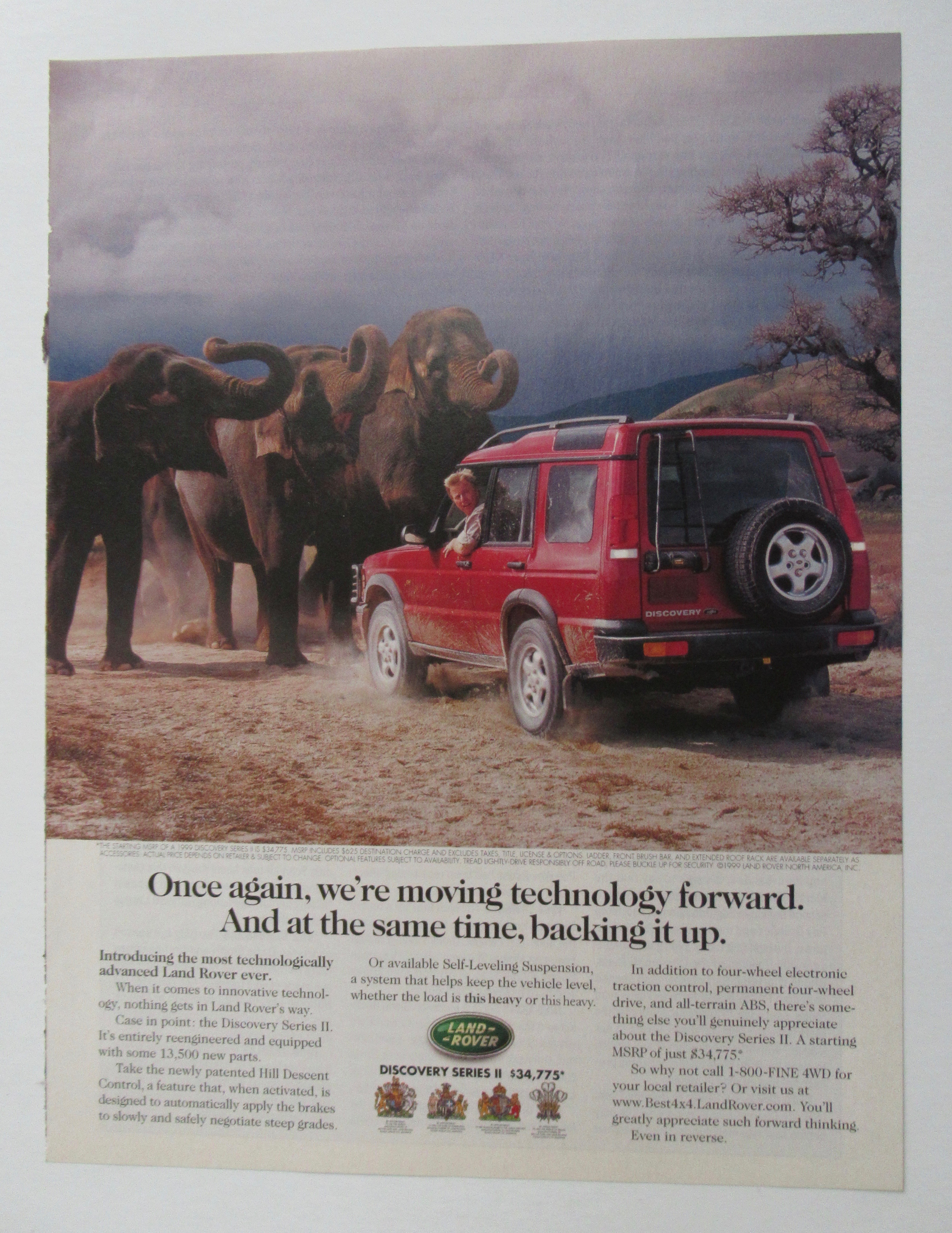 1999 Land Rover with Discovery Series II with Elephants