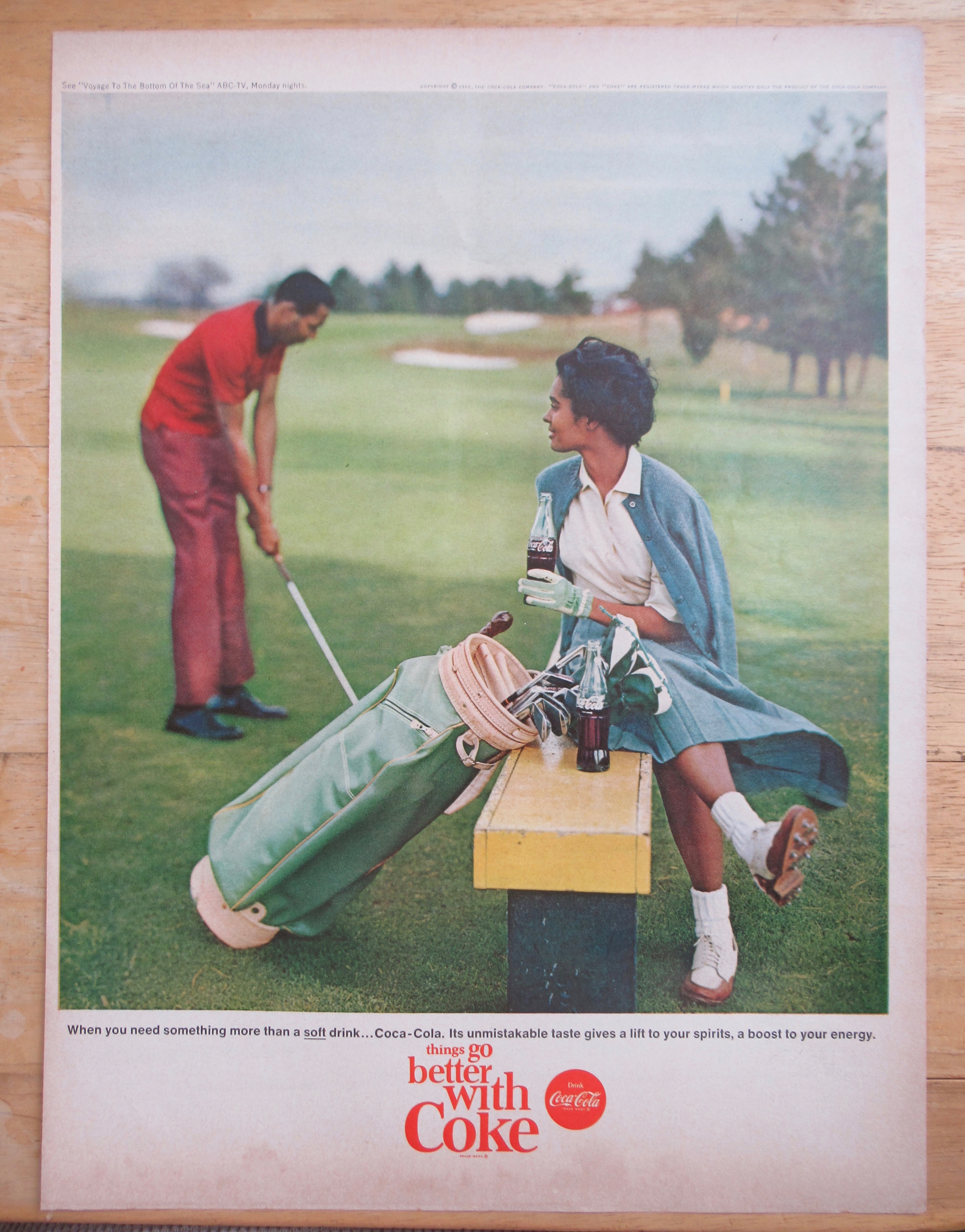 1965 Coca-Cola (Coke) with Man & Woman Golfing