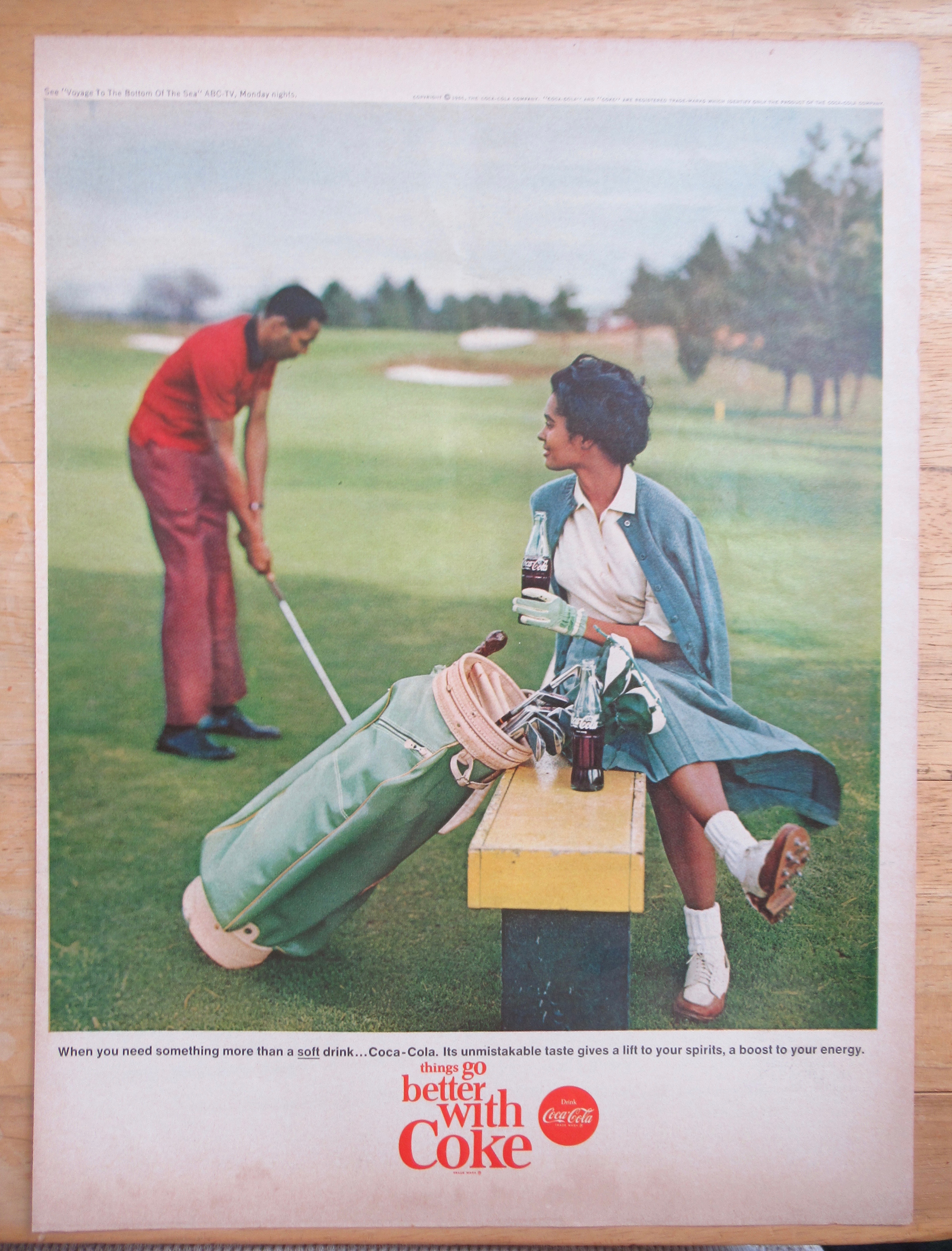 1965 Coca-Cola (Coke) with Man & Woman Golfing