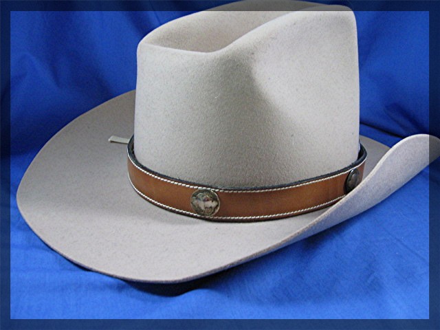 Buffalo Nickels Silver Leather Hat Band