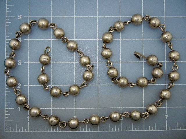 Navajo Sterling Silver Silver 11mm Balls Links 31 Inch