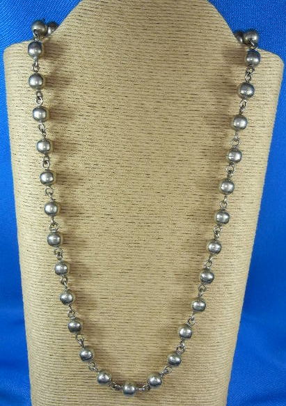 Navajo Sterling Silver Silver 11mm Balls Links 31 Inch