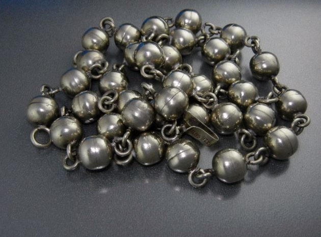 Navajo Sterling Silver Silver 11mm Balls Links 31 Inch