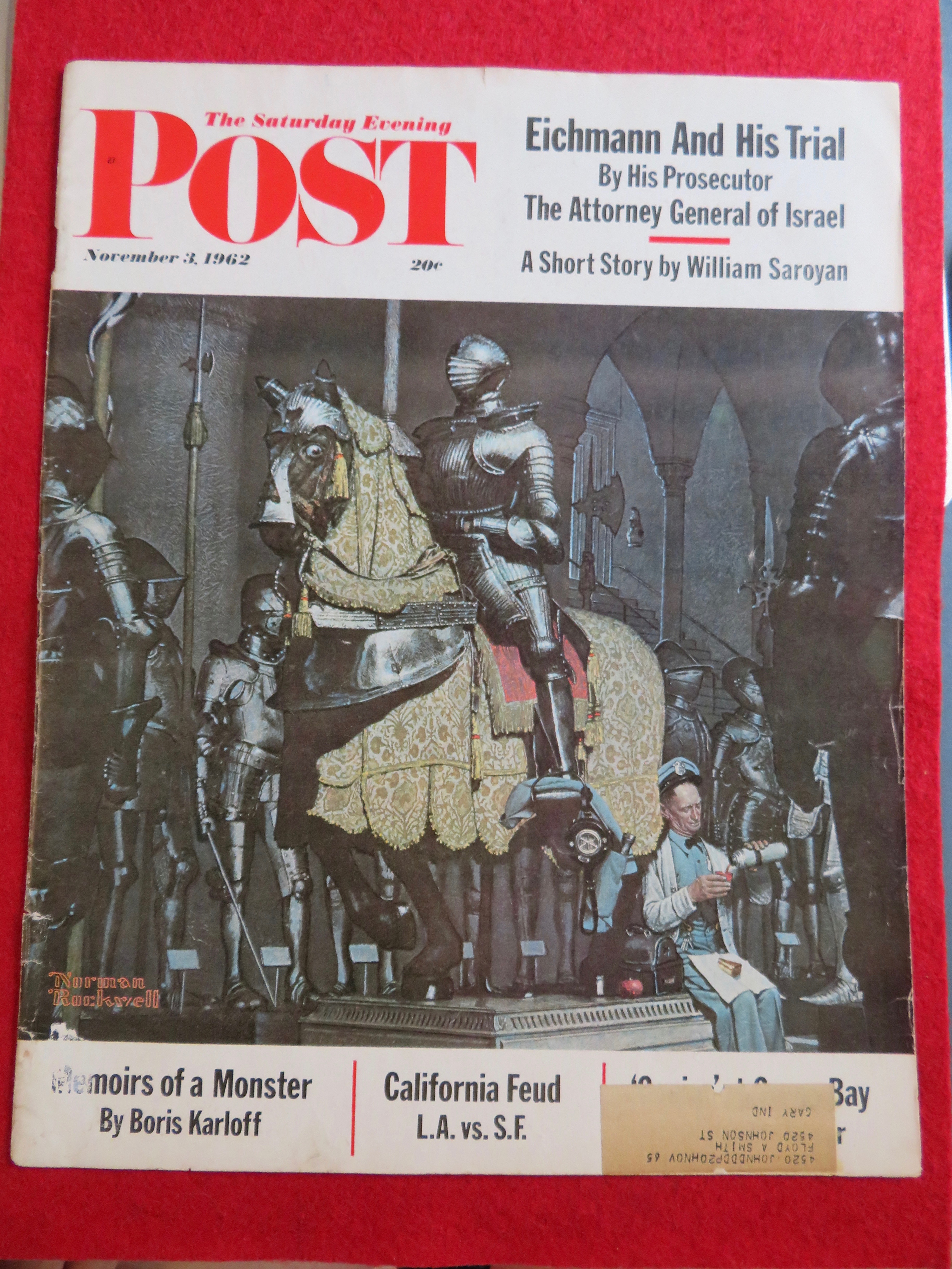 1962 Saturday Evening Post Cover (Only) By Rockwell