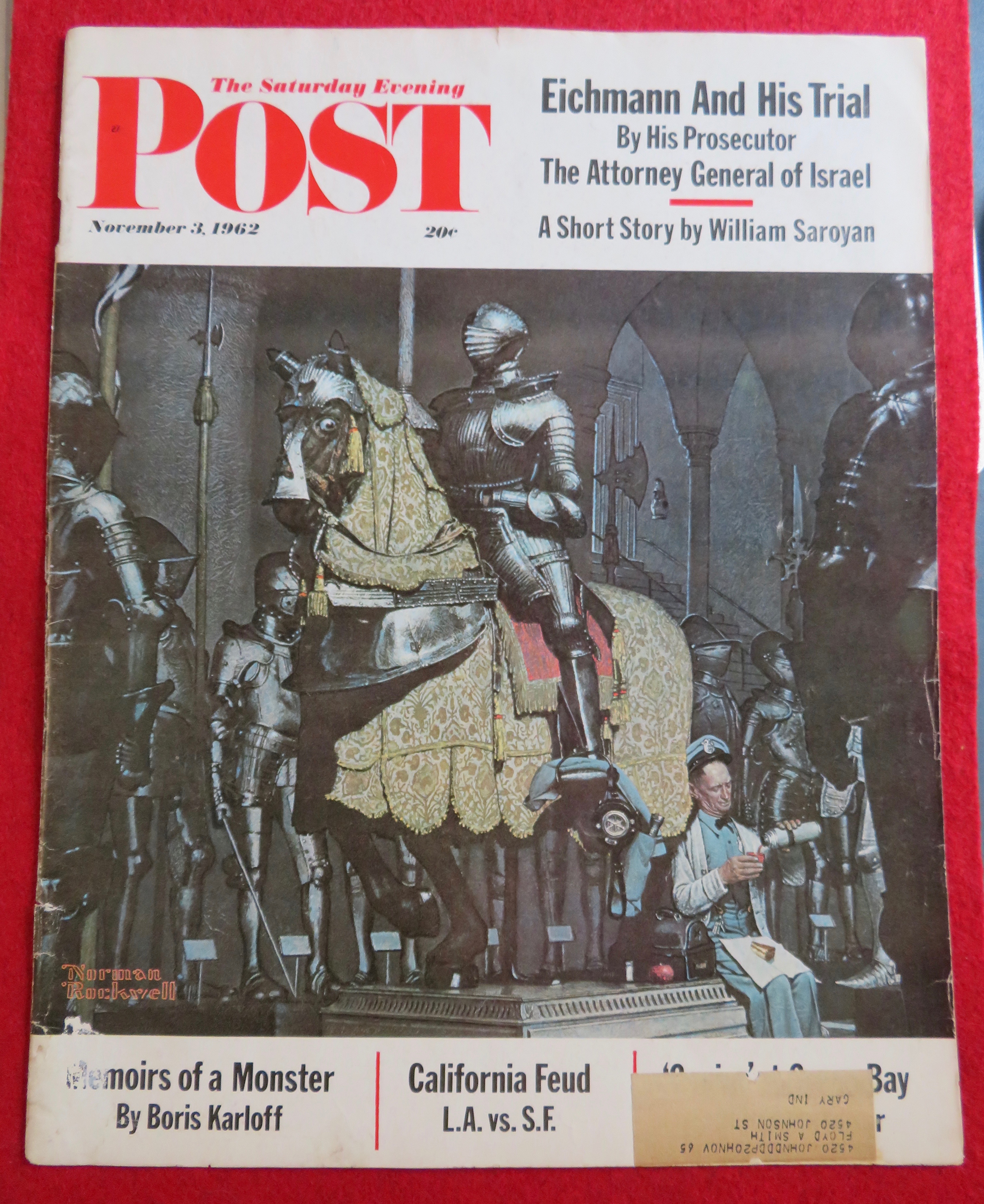 1962 Saturday Evening Post Cover (Only) By Rockwell