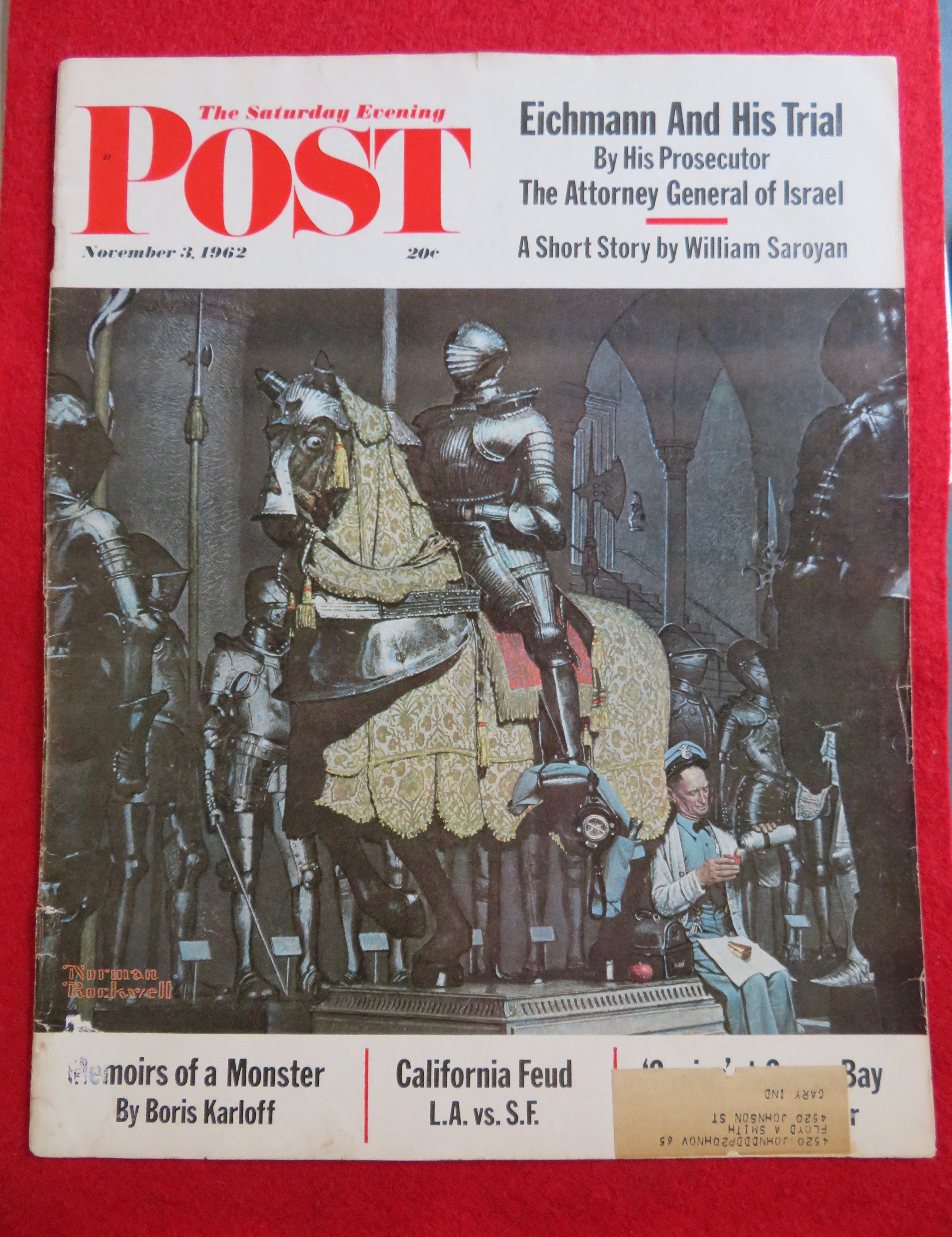 1962 Saturday Evening Post Cover (Only) By Rockwell