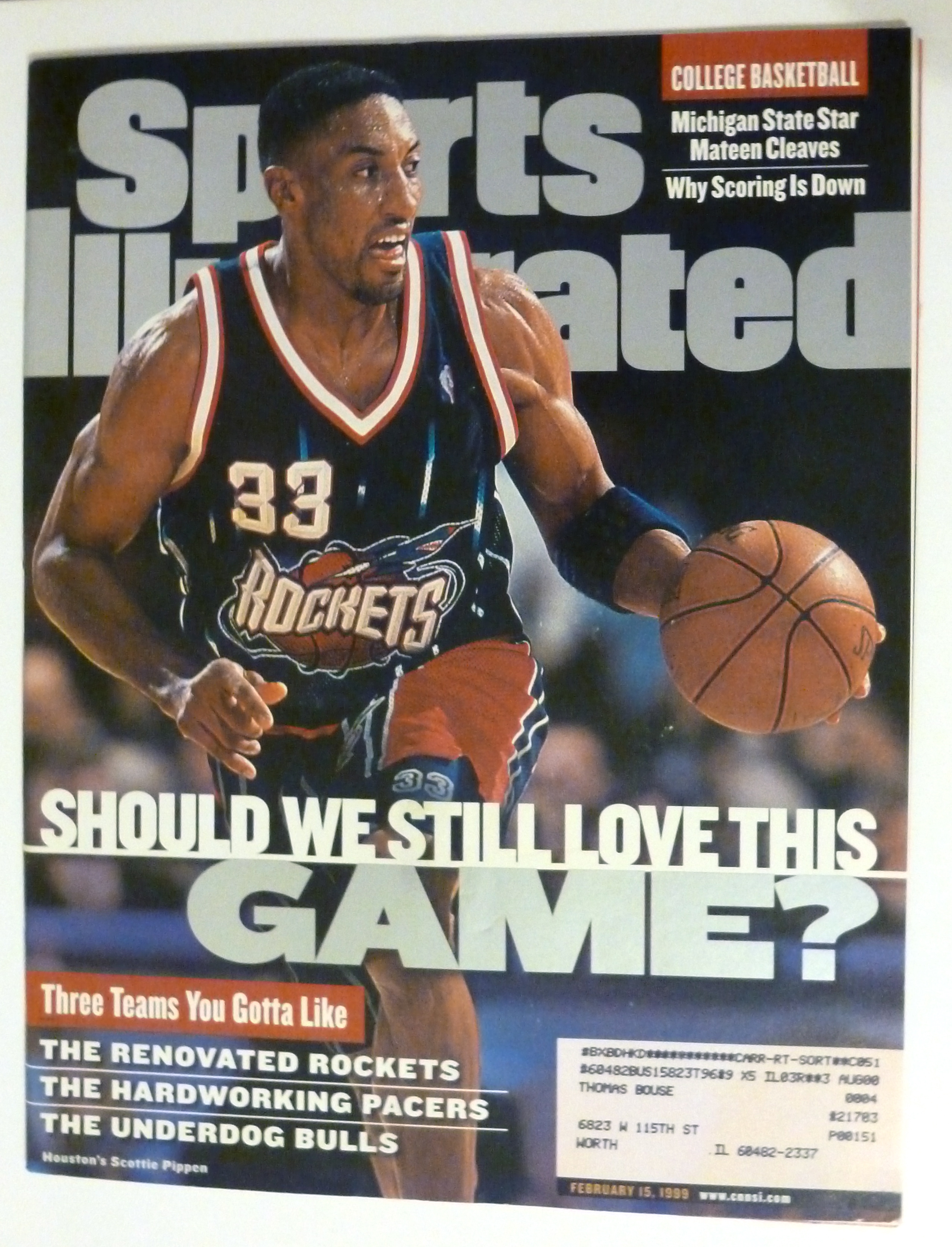 Sports Illustrated Magazine-Feb 15, 1999-Scottie Pippen