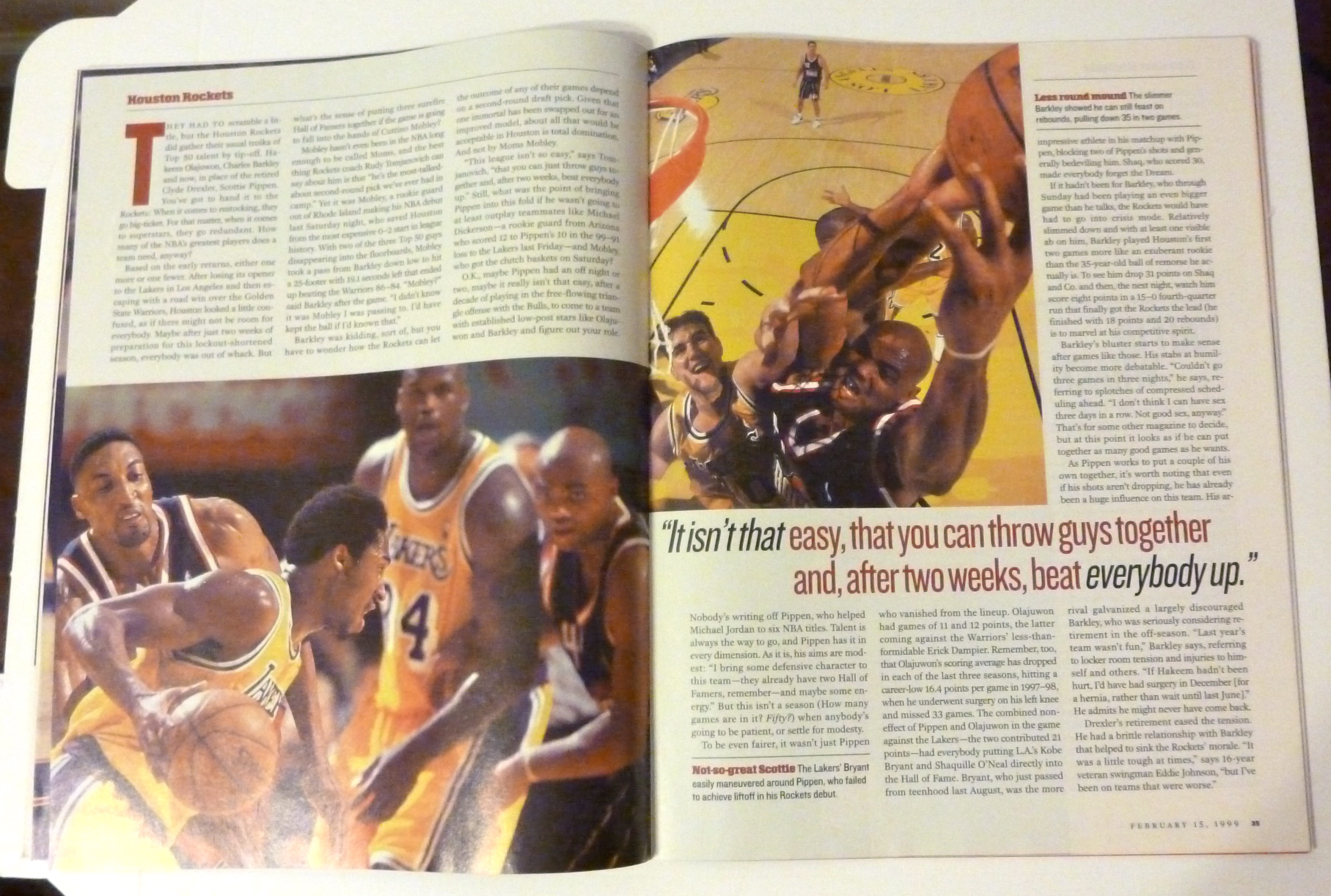 Sports Illustrated Magazine-Feb 15, 1999-Scottie Pippen