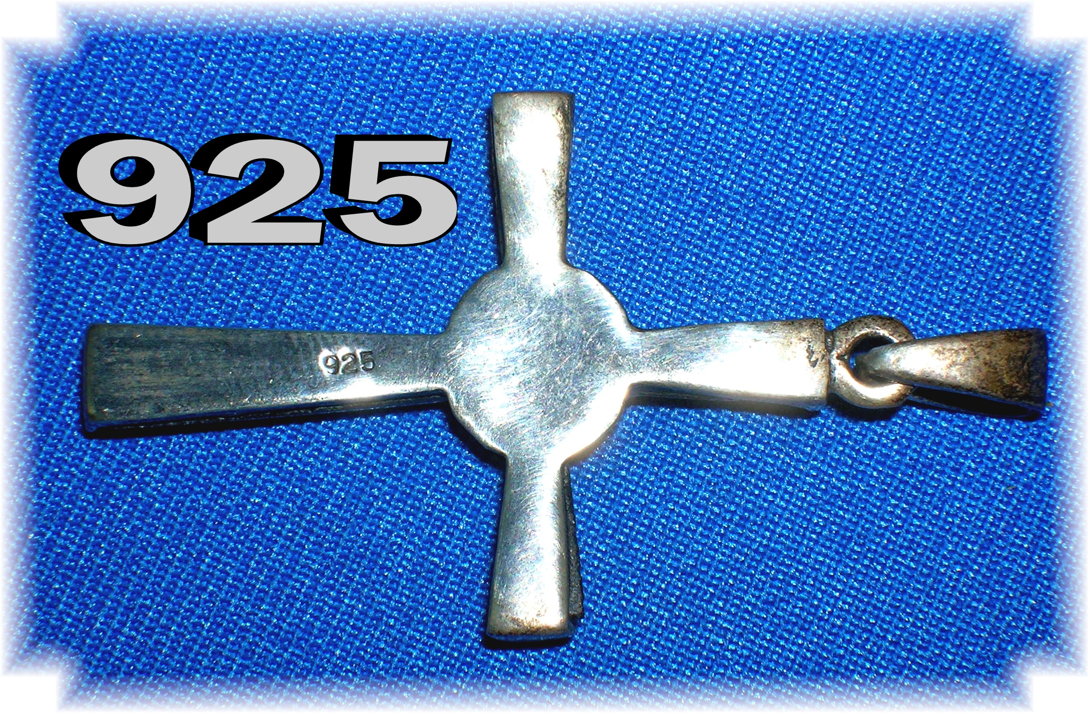 Vintge Sterling Silver and Black Onyx Cross Pendant