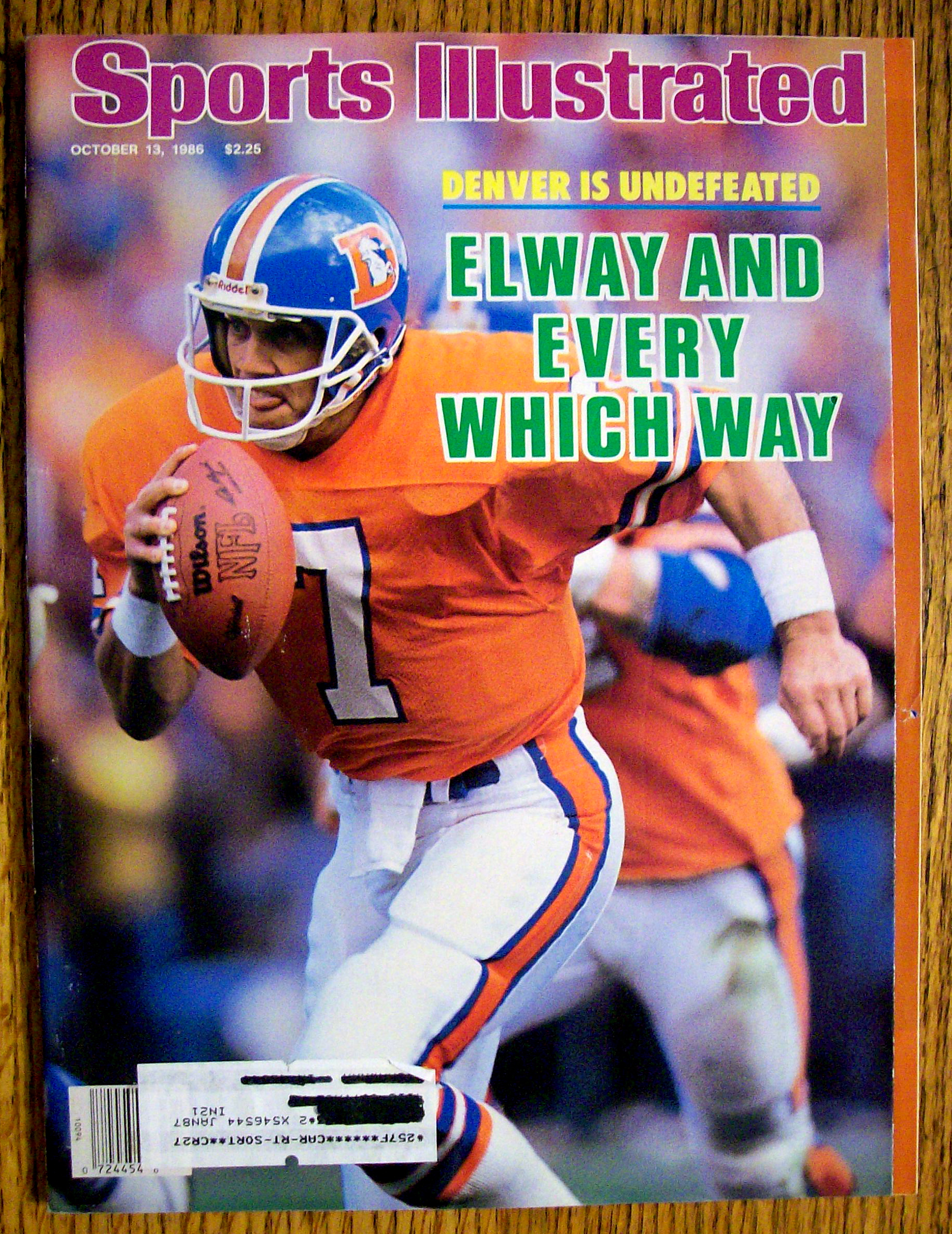 Sports Illustrated Magazine-October 13, 1986- J. Elway