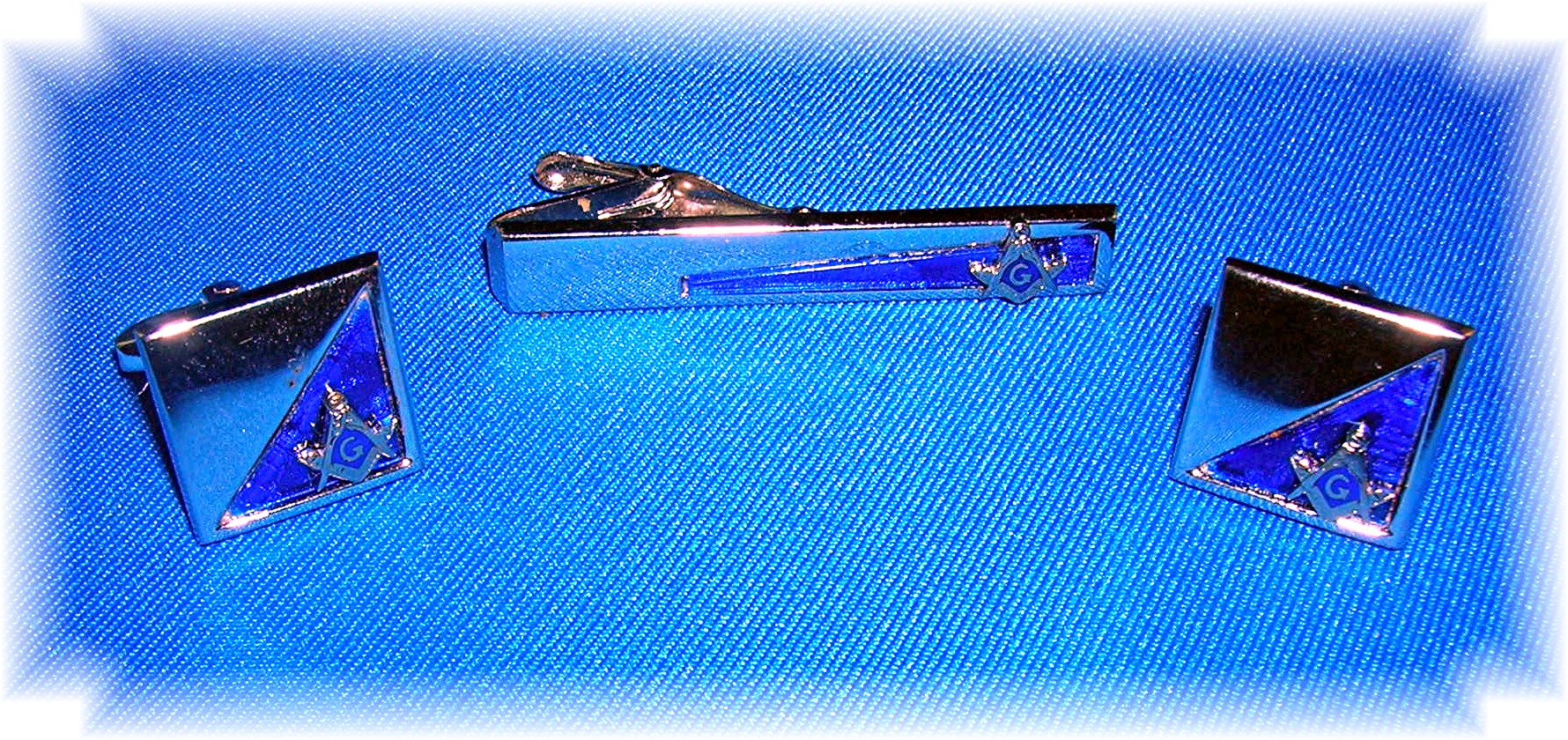 MASONIC Tie Clip and Cuff Links Original FOSTER Box