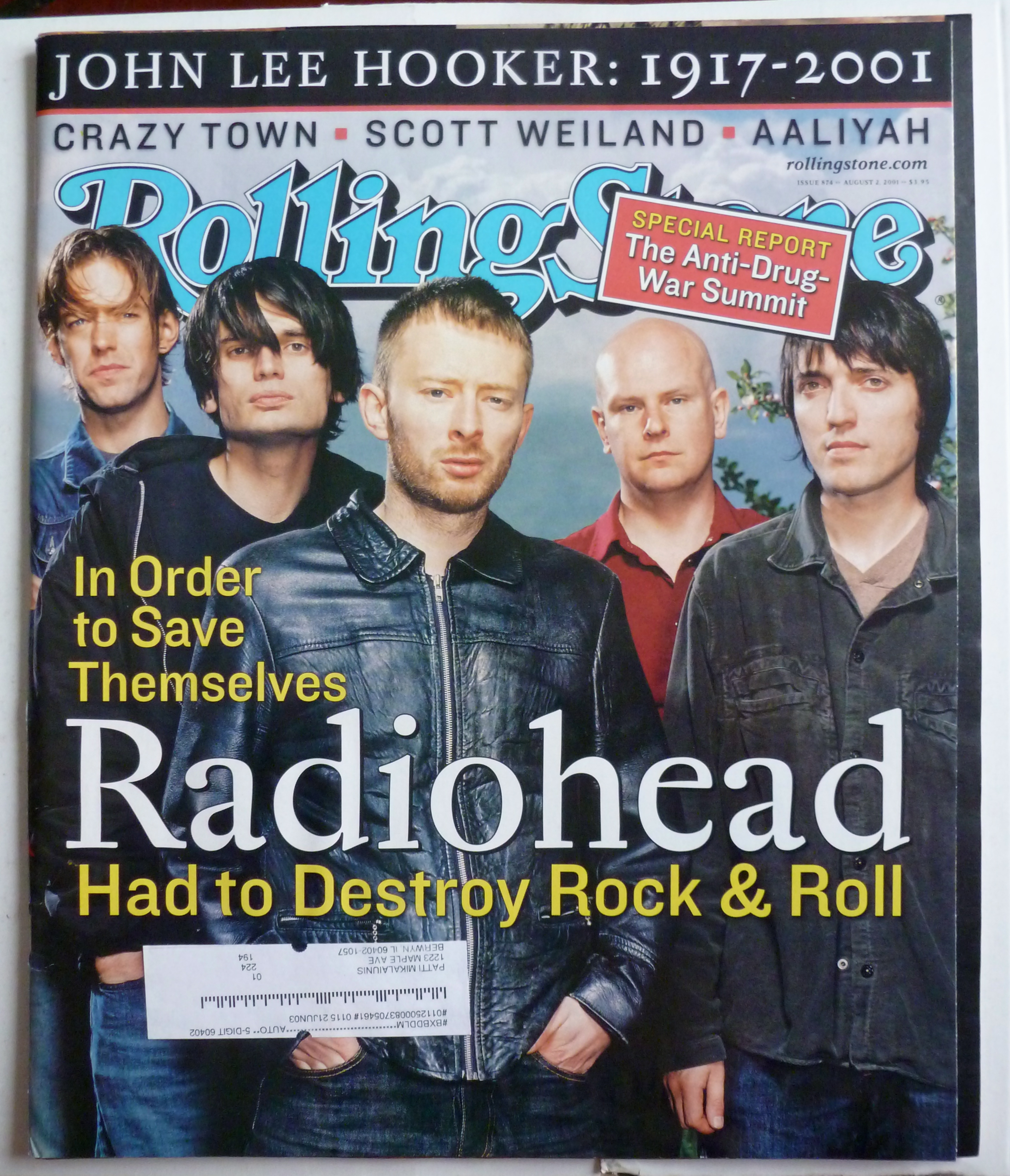 Rolling Stone Magazine August 2, 2001 Radiohead