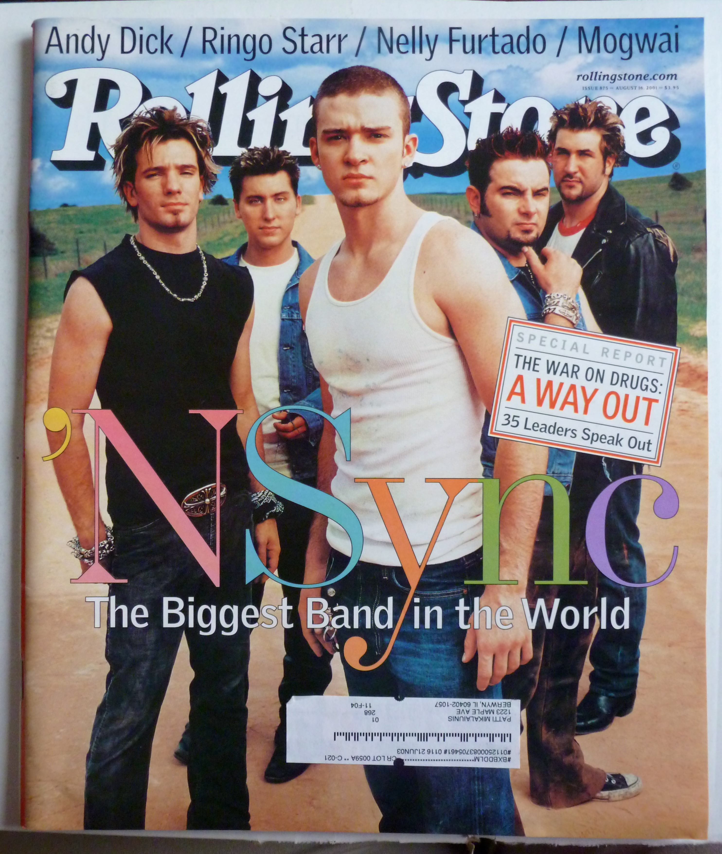 Rolling Stone Magazine August 16, 2001 'NSync