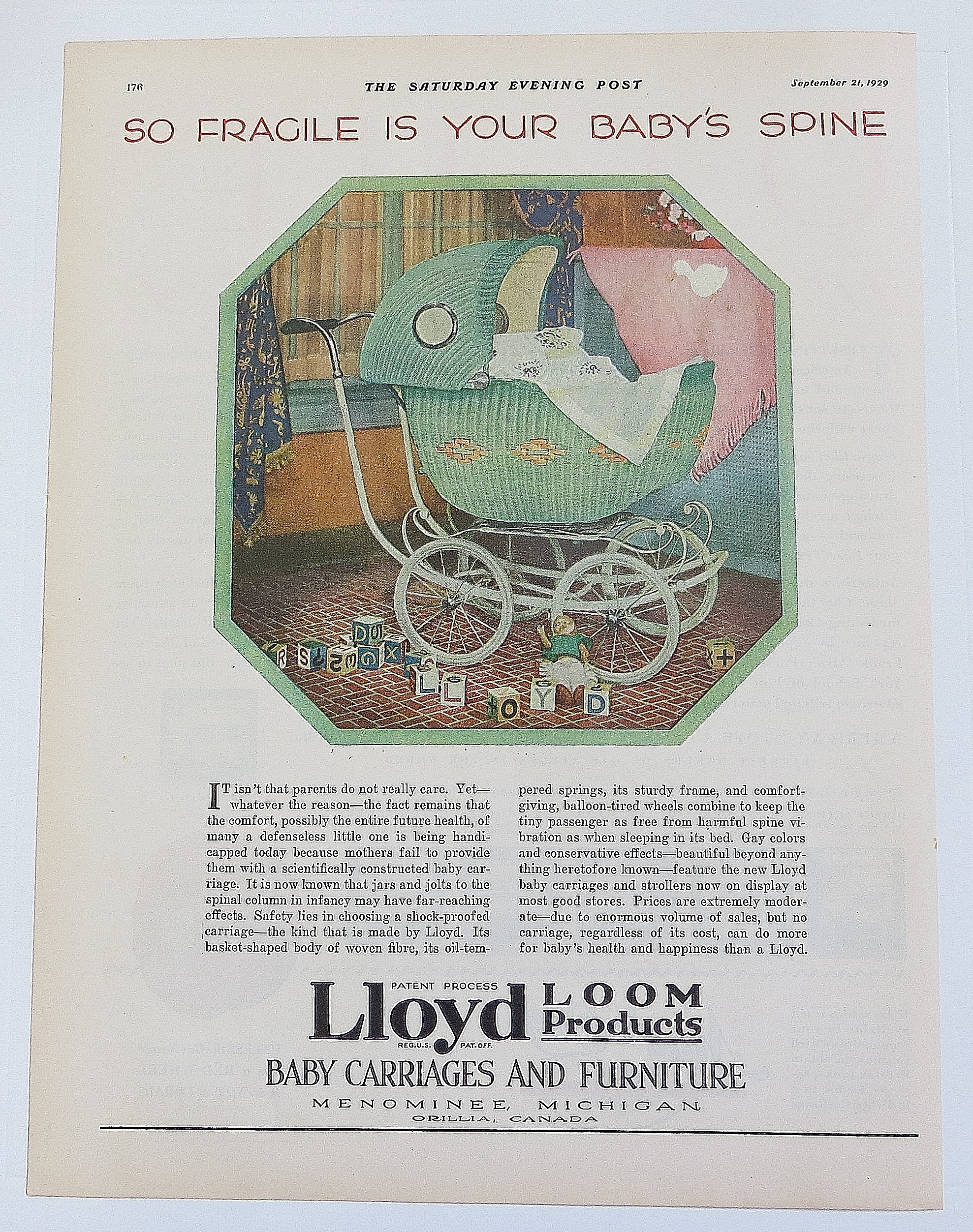 1929 Lloyd Baby Carriages With Green Carriage