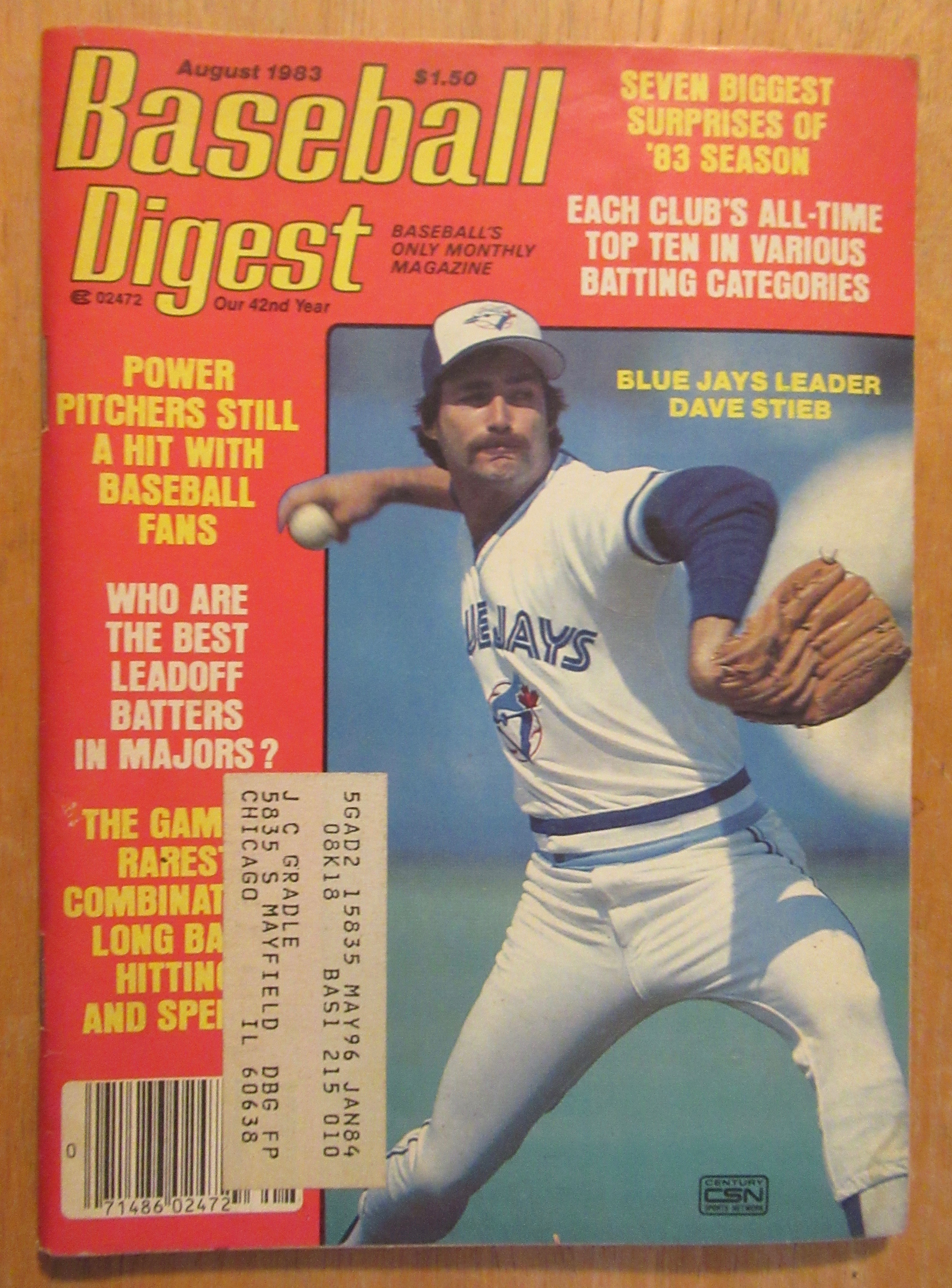 Baseball Digest Magazine August 1983 Dave Stieb