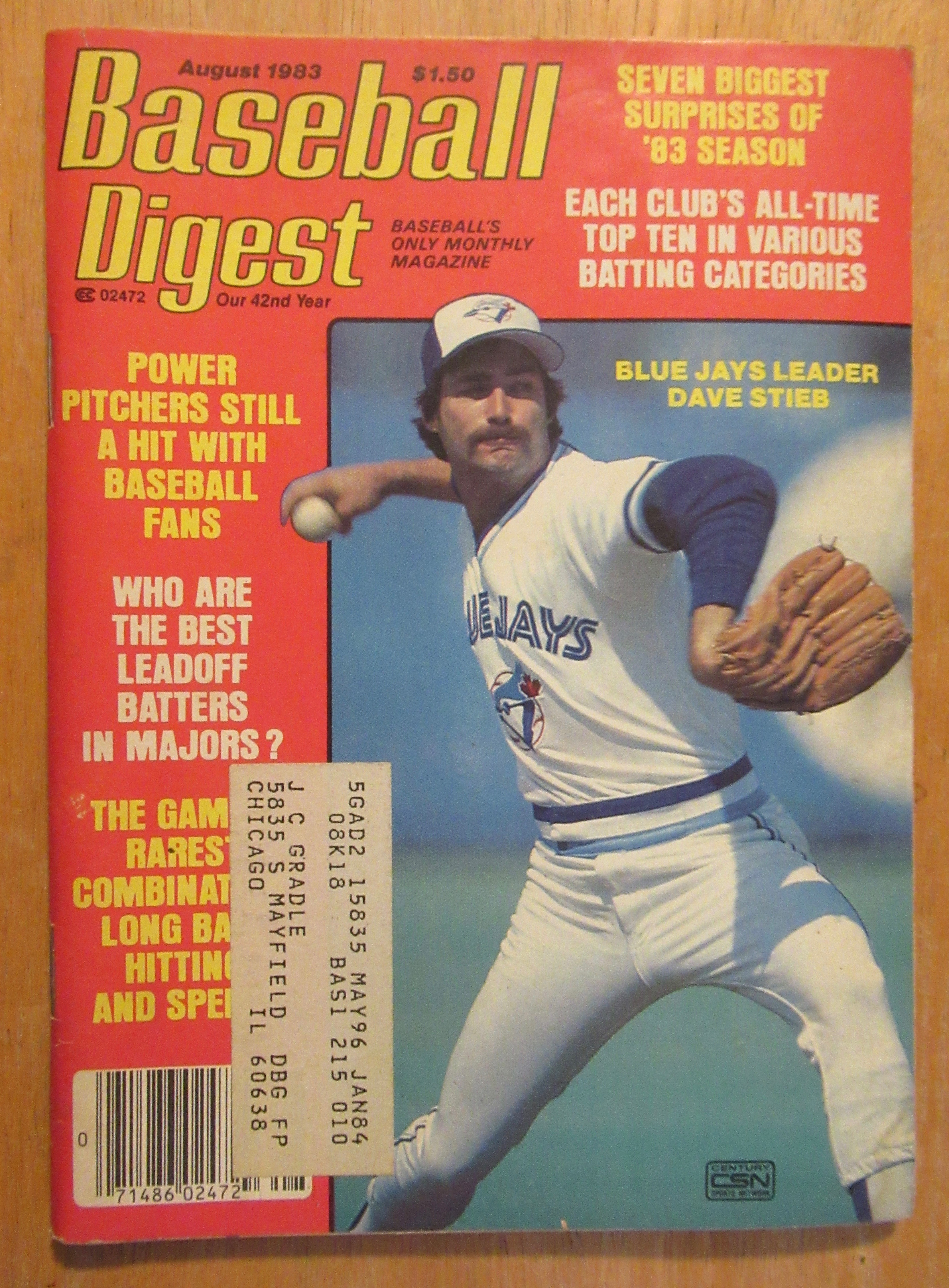 Baseball Digest Magazine August 1983 Dave Stieb