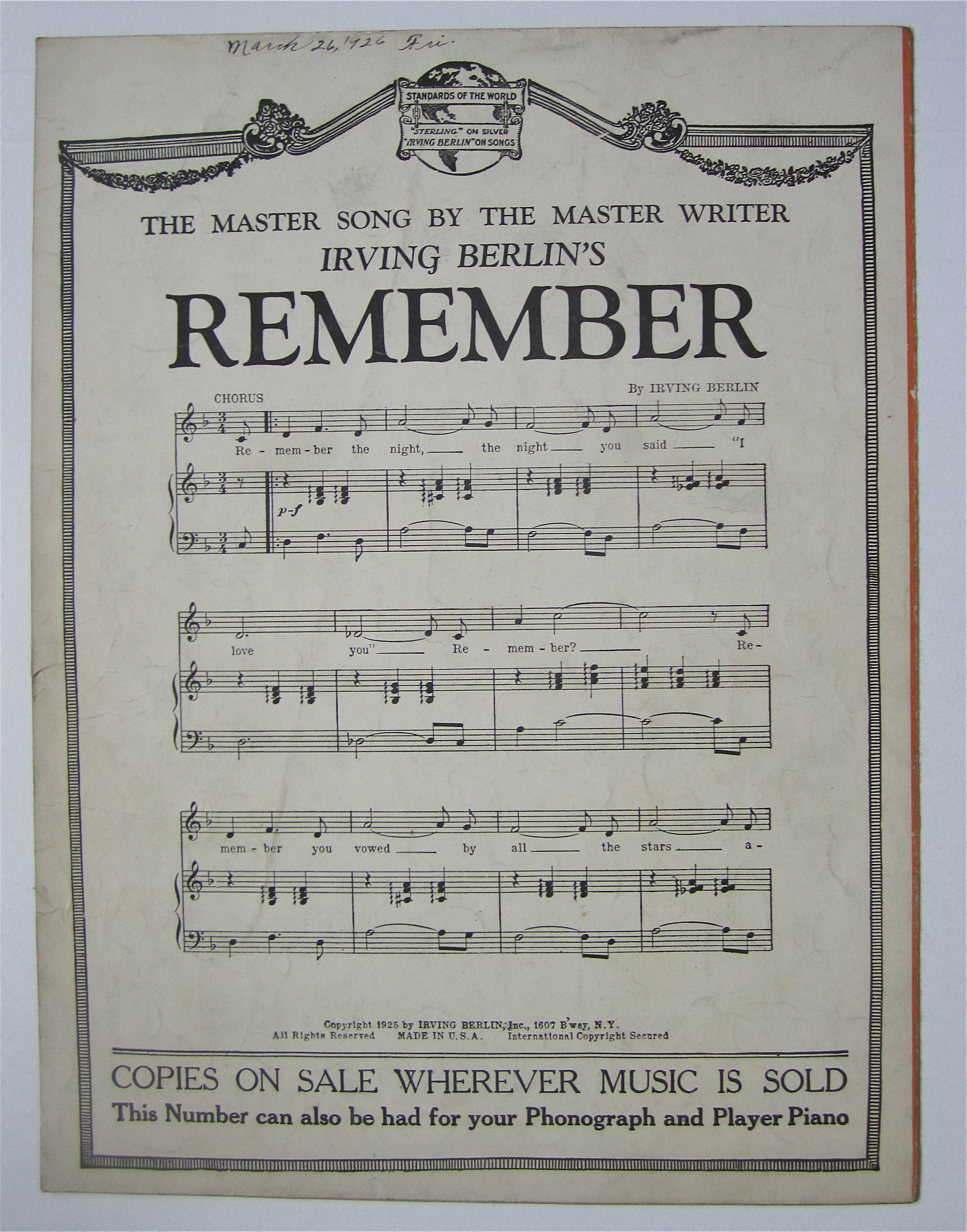1925 Irving Berlin's Always by Irving Berlin