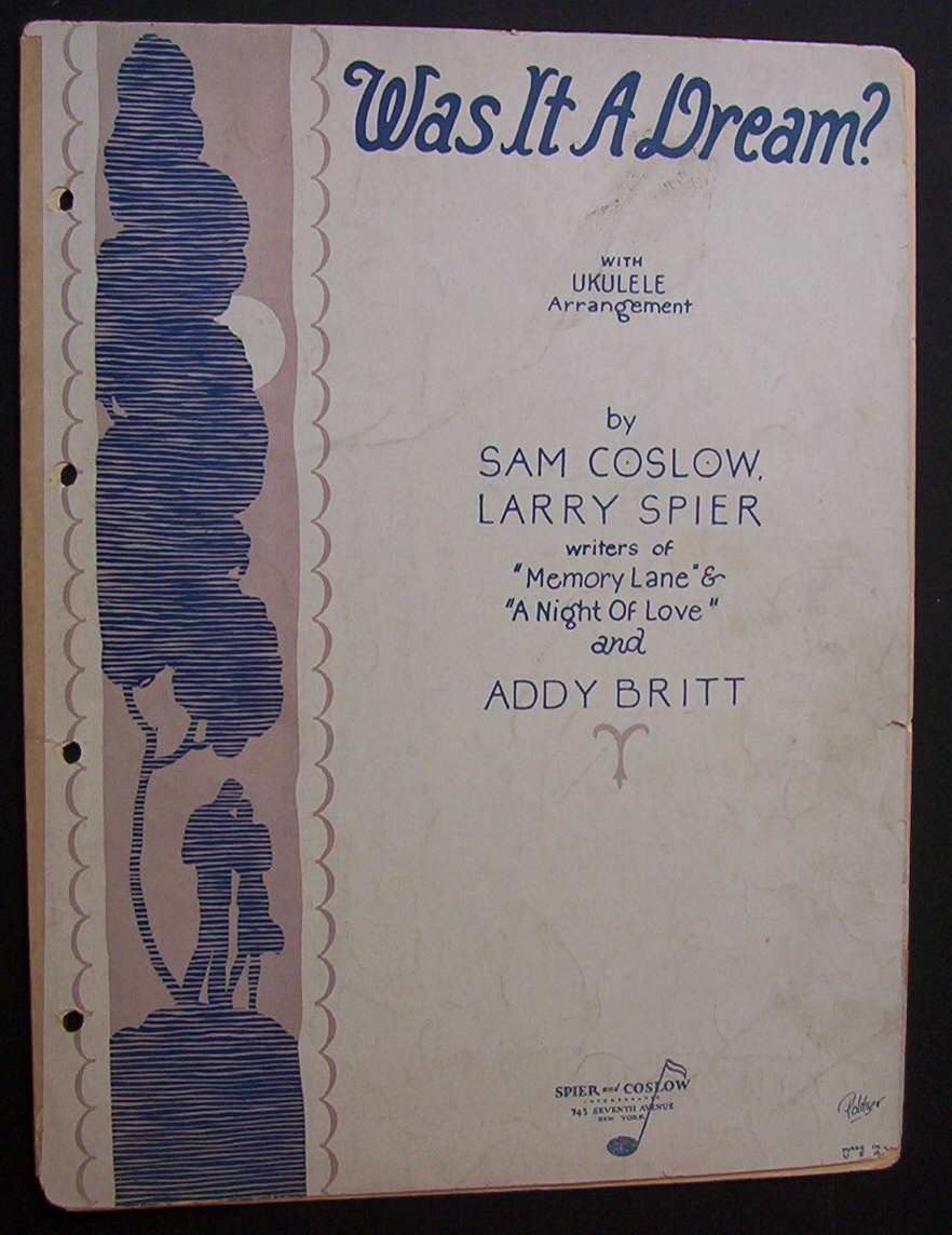 Sheet Music For 1927 Was It  A Dream?