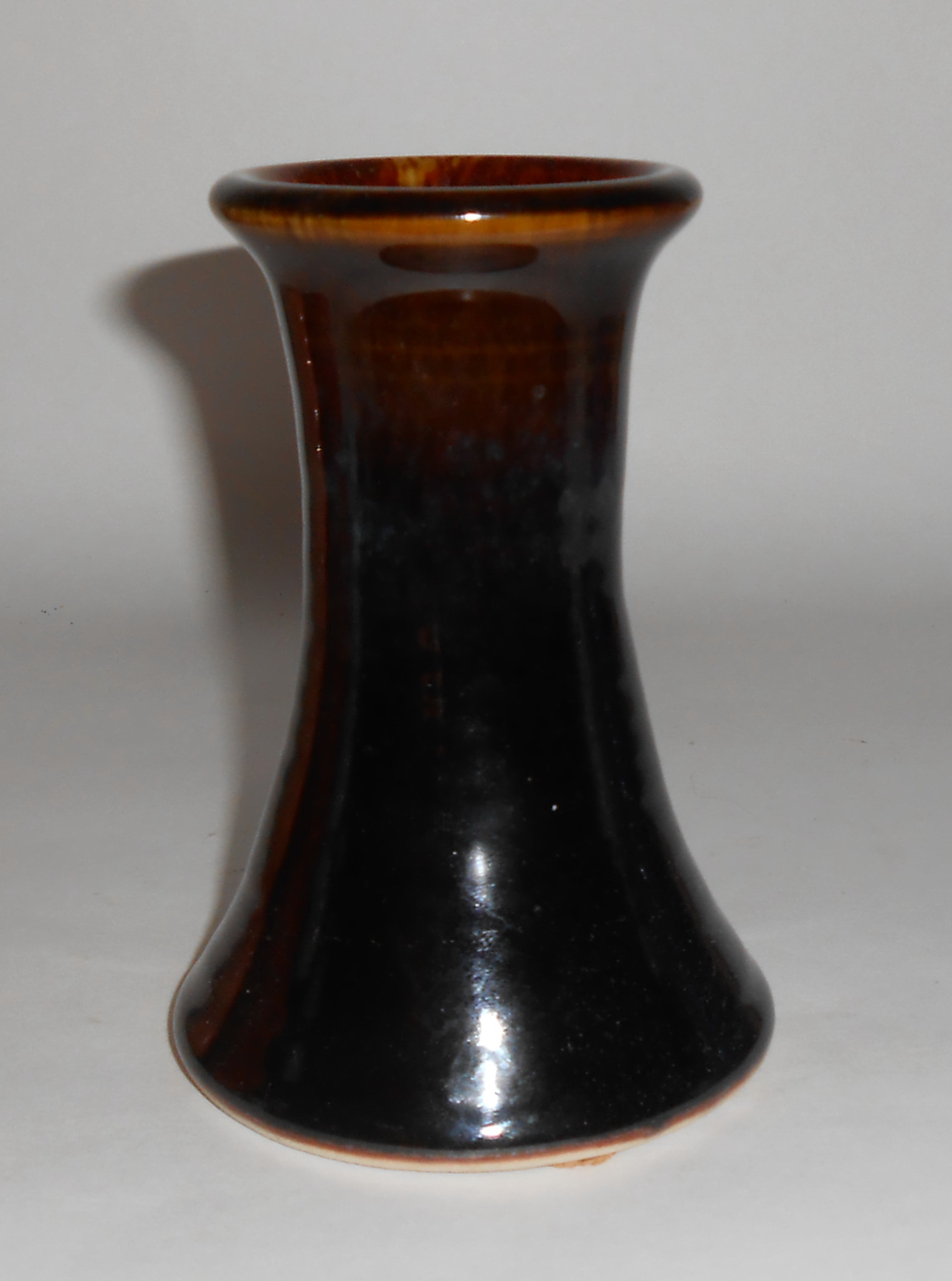 Bruning Studio Pottery Black/Brown Carnation Vase! MINT