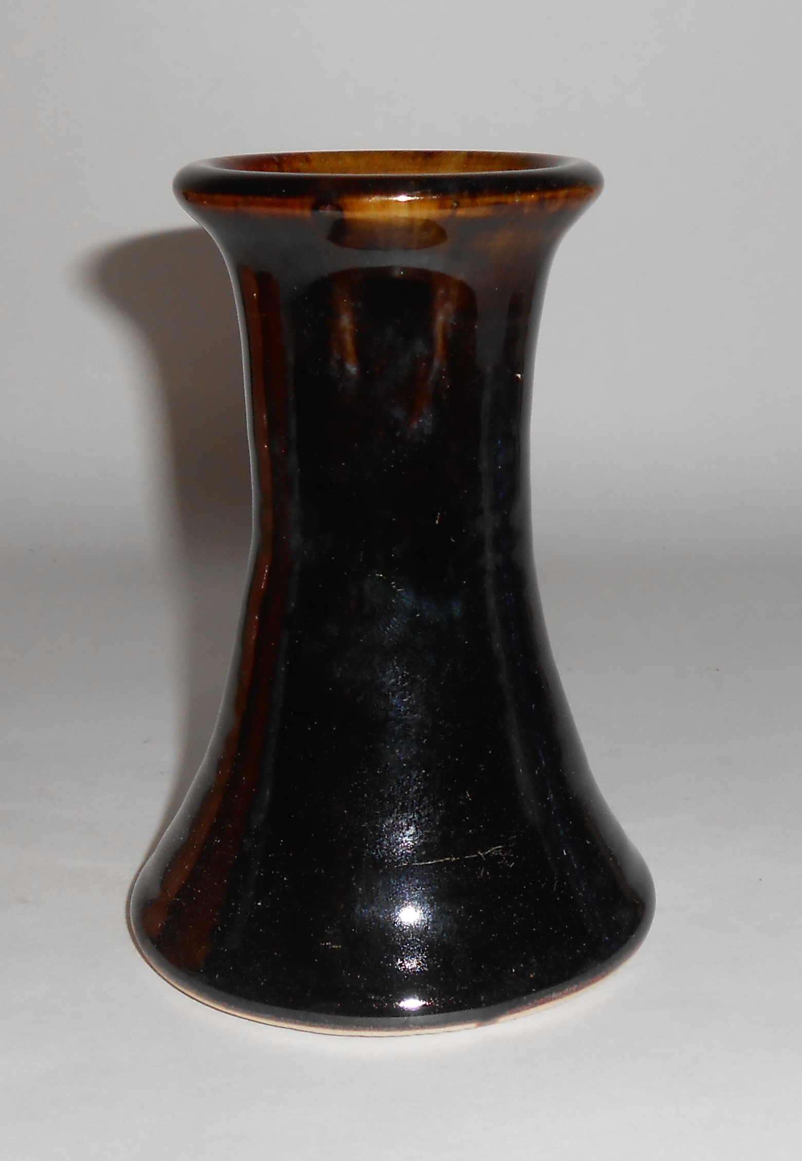 Bruning Studio Pottery Black/Brown Carnation Vase! MINT