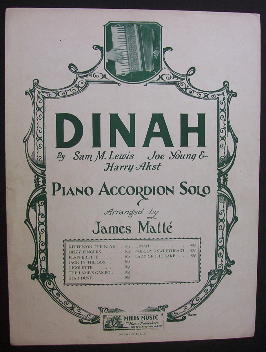 Sheet Music For 1931 Dinah