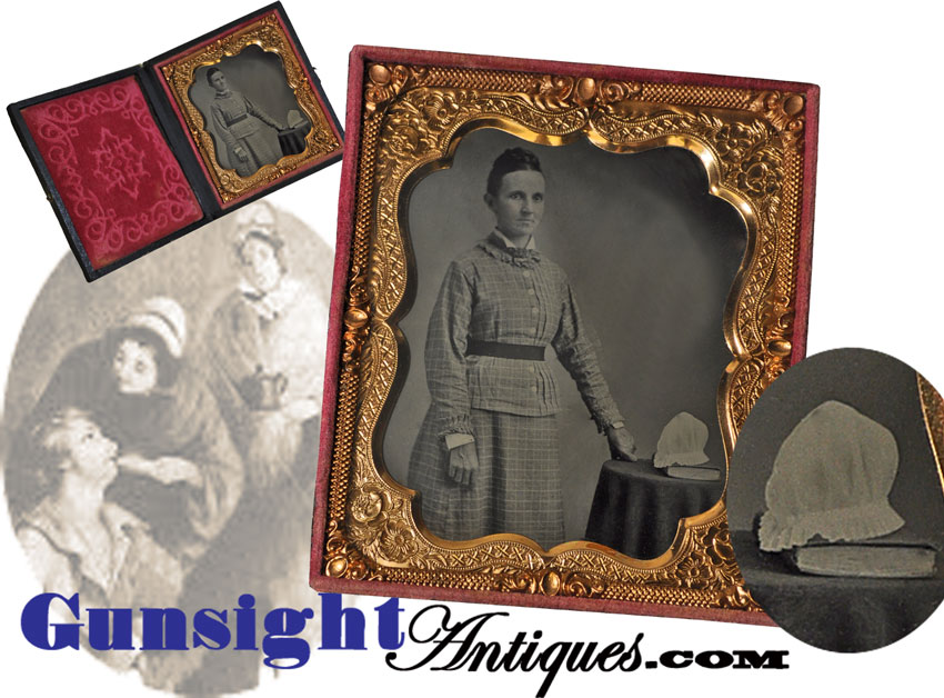 post Civil War cased 6th plate NURSE TINTYPE