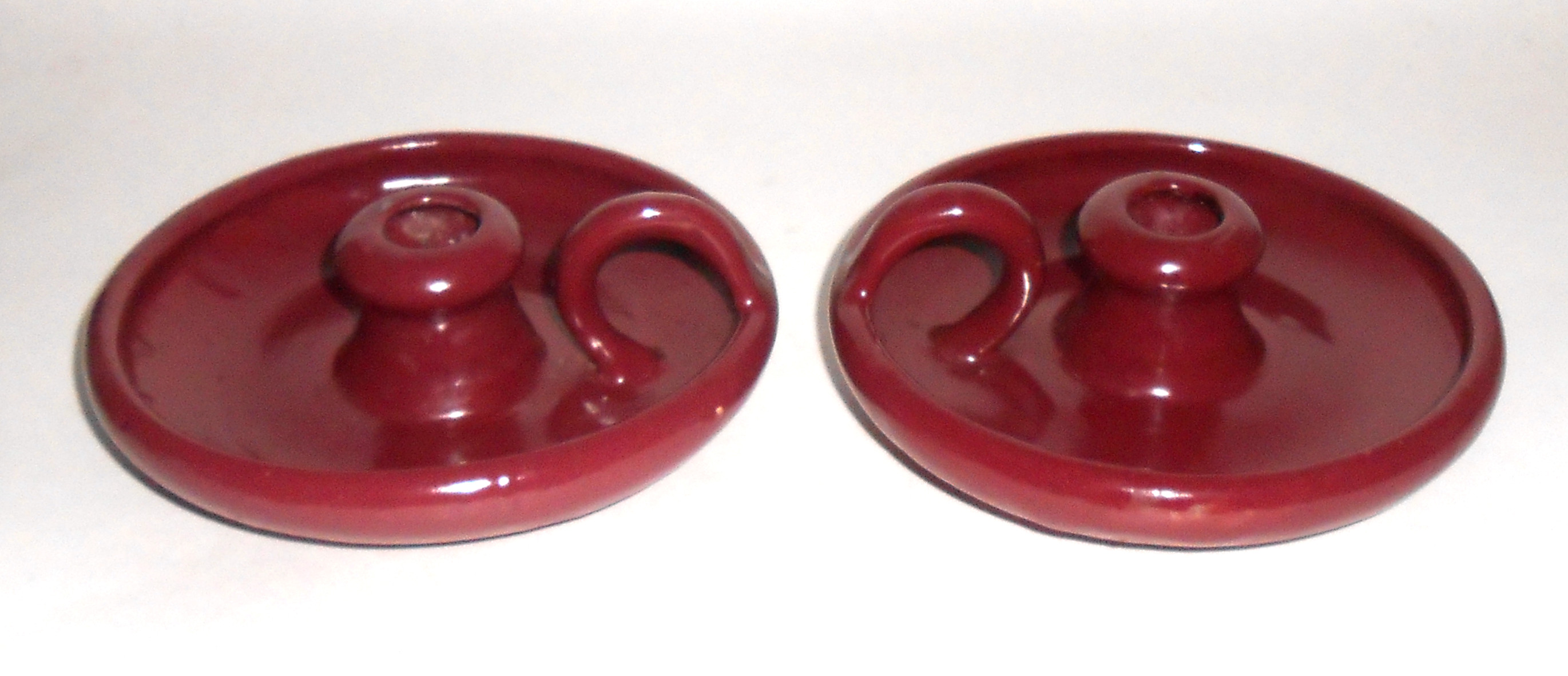 Zanesville Stoneware Pottery Pr #D-15 Matte Rose Sticks