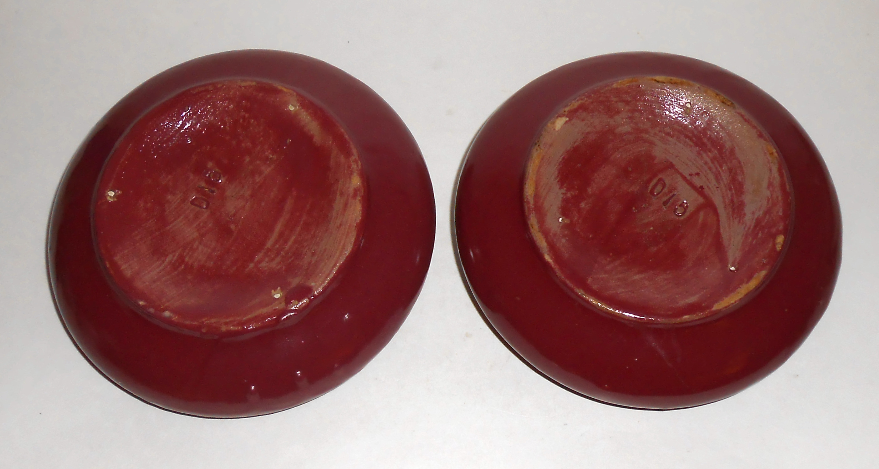 Zanesville Stoneware Pottery Pr #D-15 Matte Rose Sticks