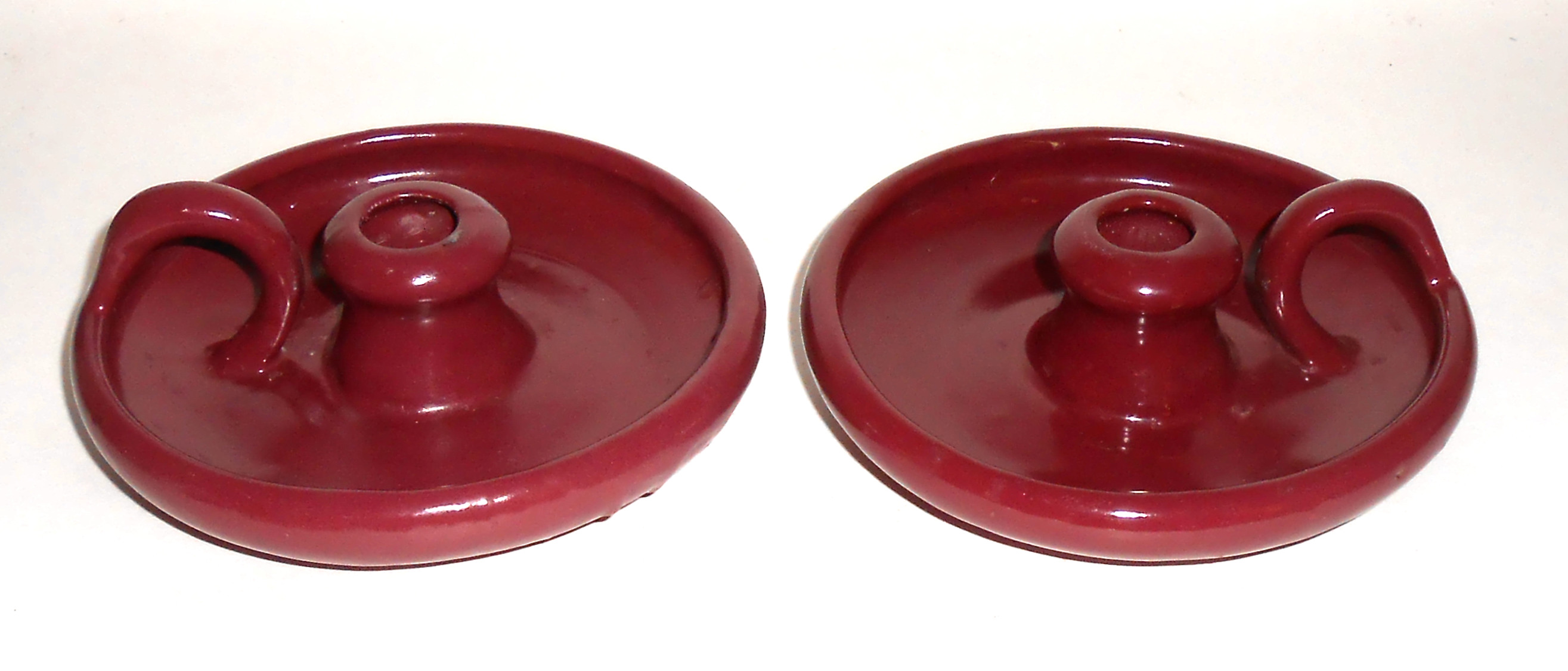 Zanesville Stoneware Pottery Pr #D-15 Matte Rose Sticks