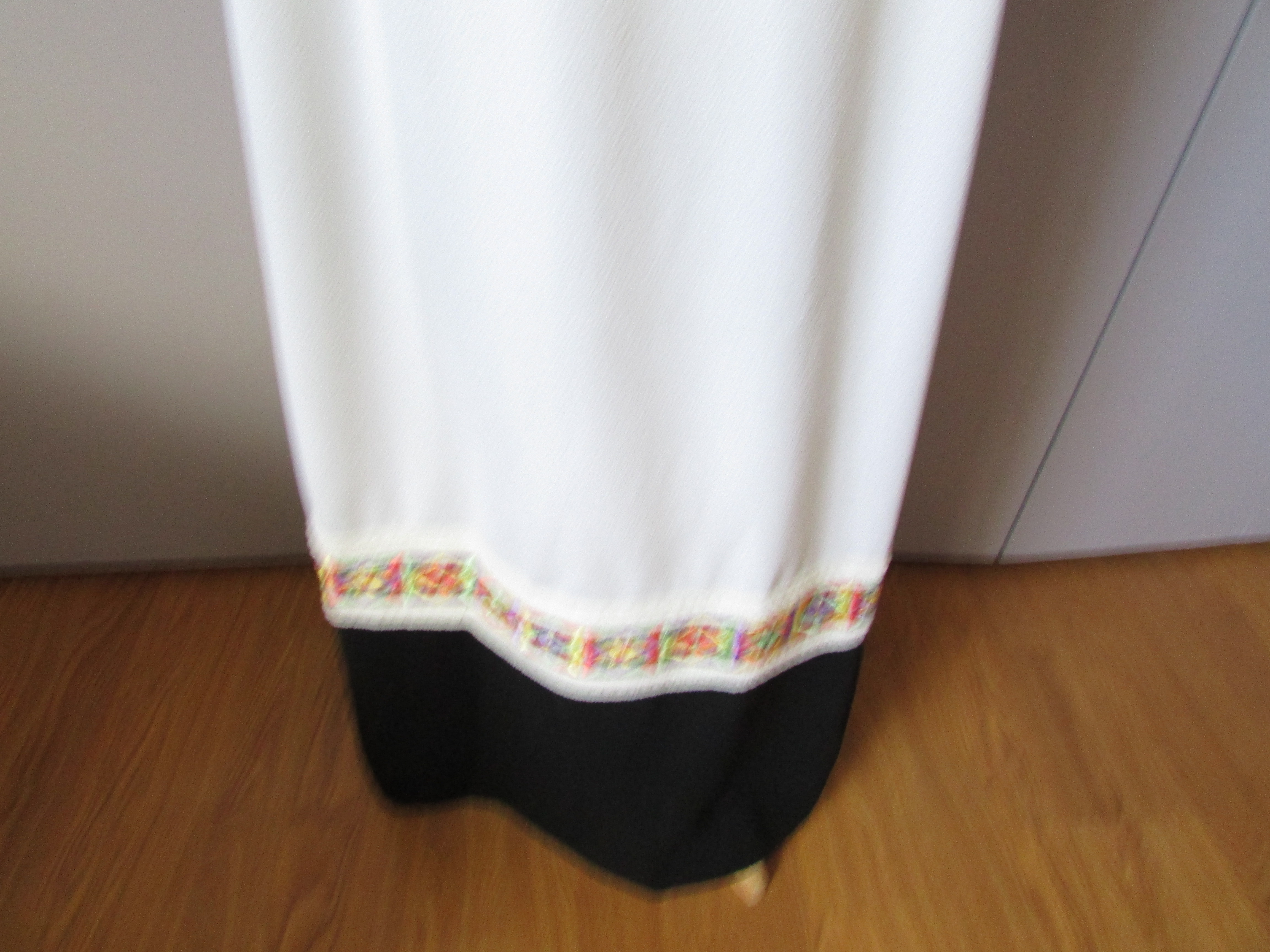 1970 White and Black Maxi Dress