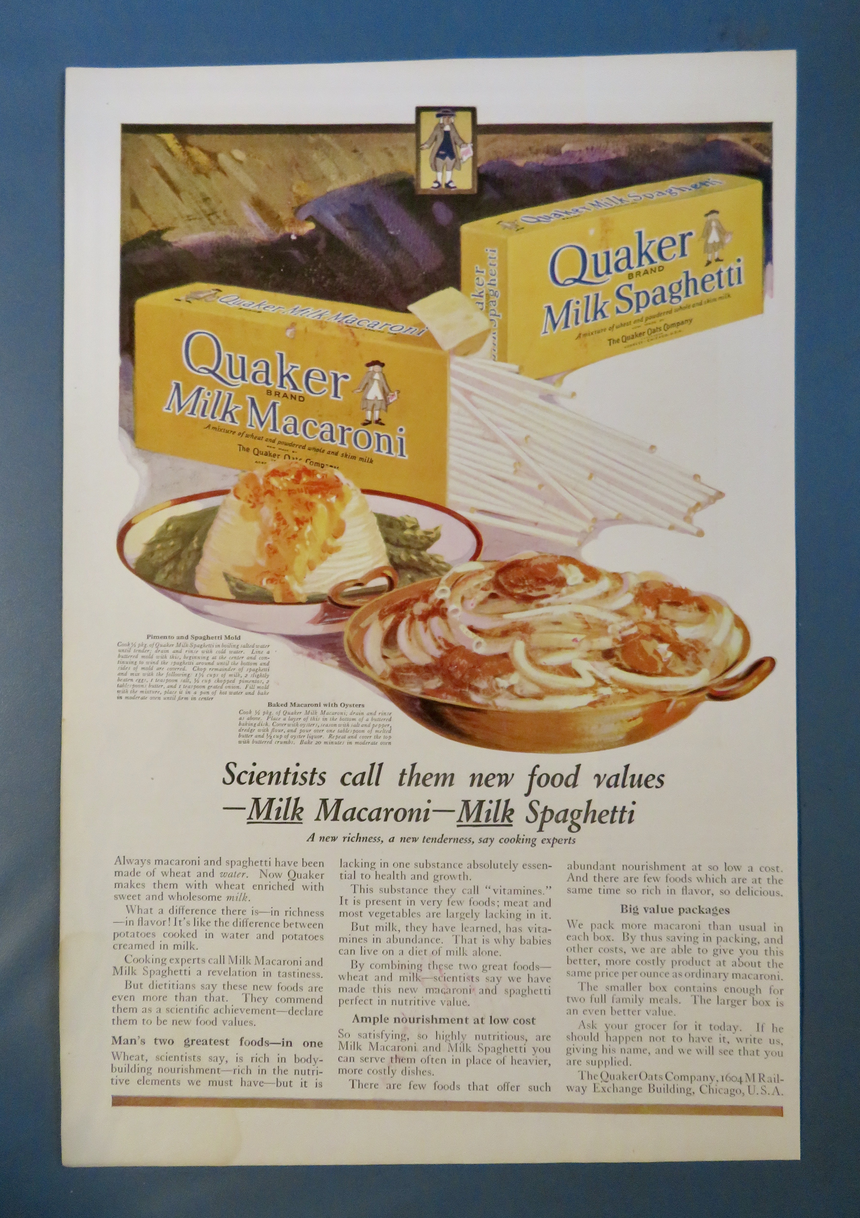 1920 Quaker Milk Noodles with Spaghetti & Macaroni