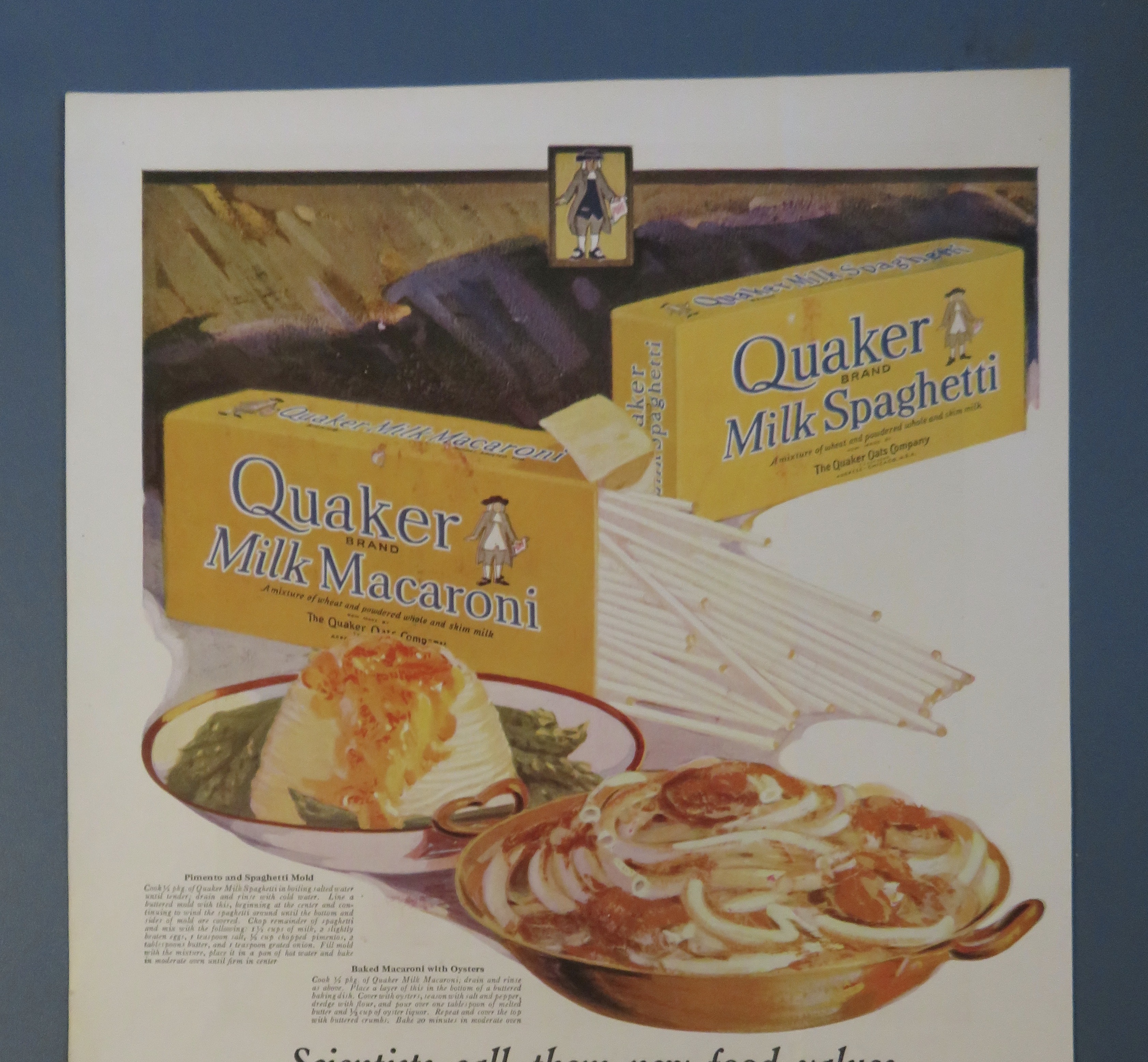 1920 Quaker Milk Noodles with Spaghetti & Macaroni