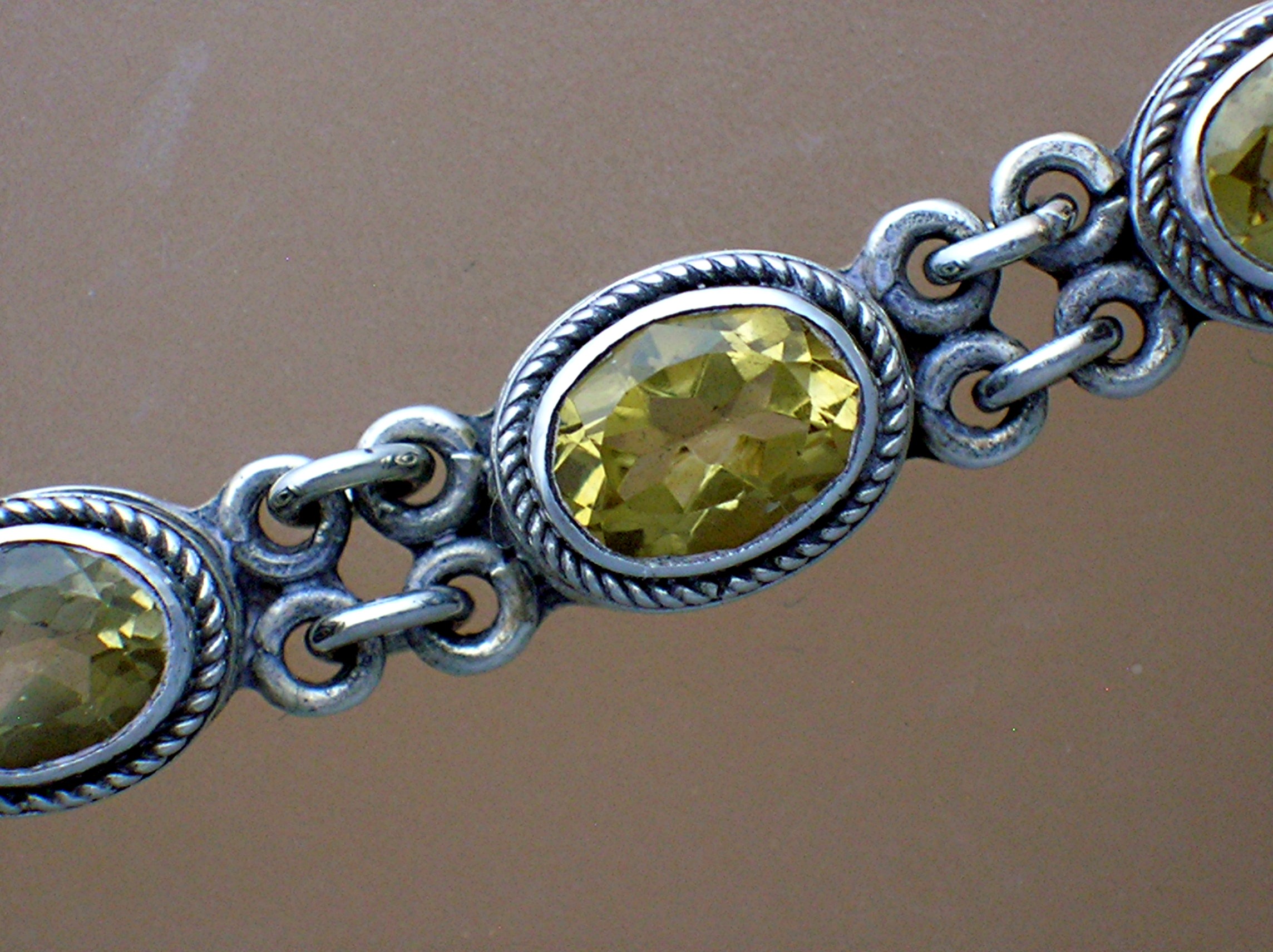 Citrine Sterling Silver Toggle Clasp Bracelet