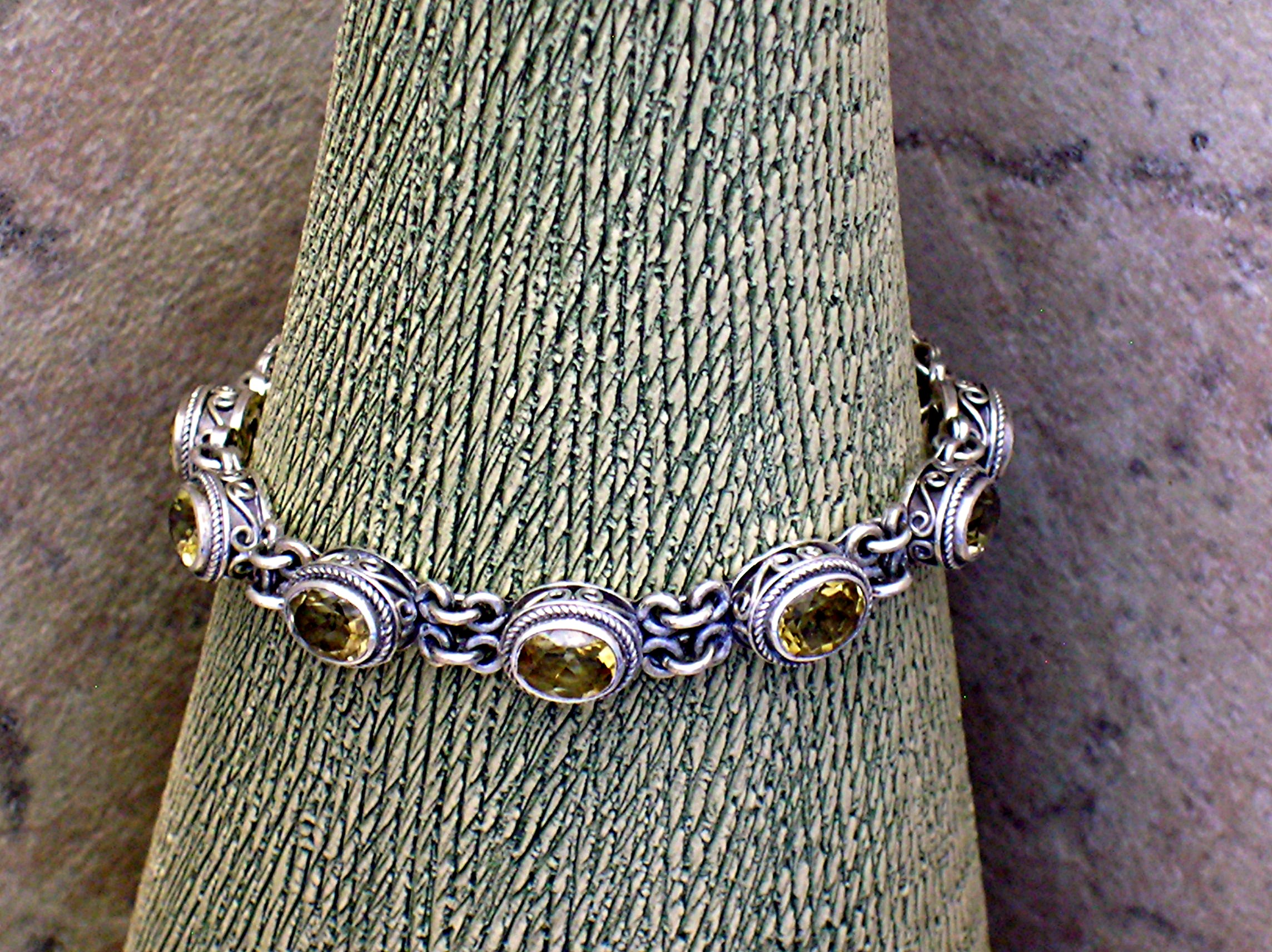 Citrine Sterling Silver Toggle Clasp Bracelet