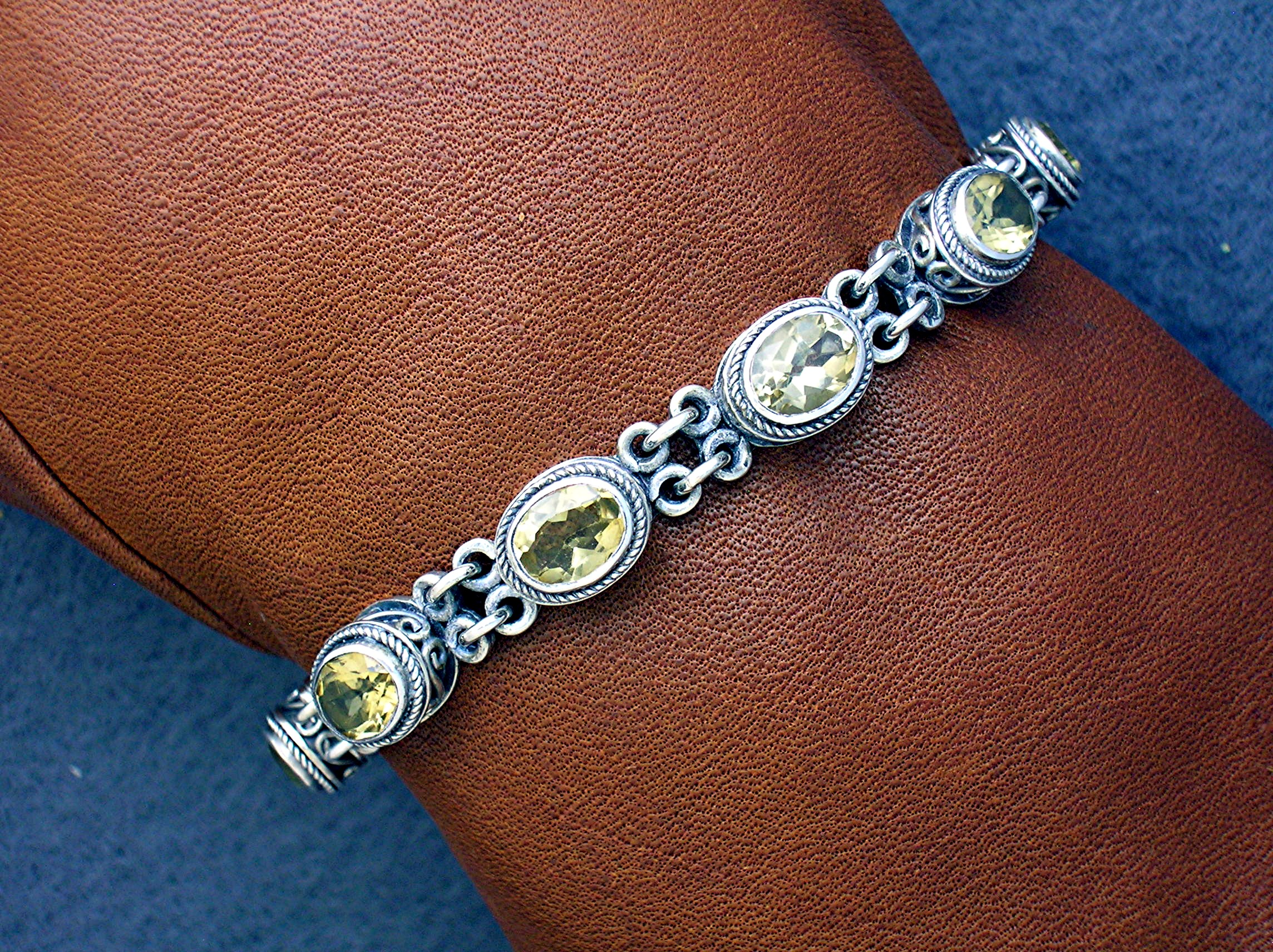 Citrine Sterling Silver Toggle Clasp Bracelet