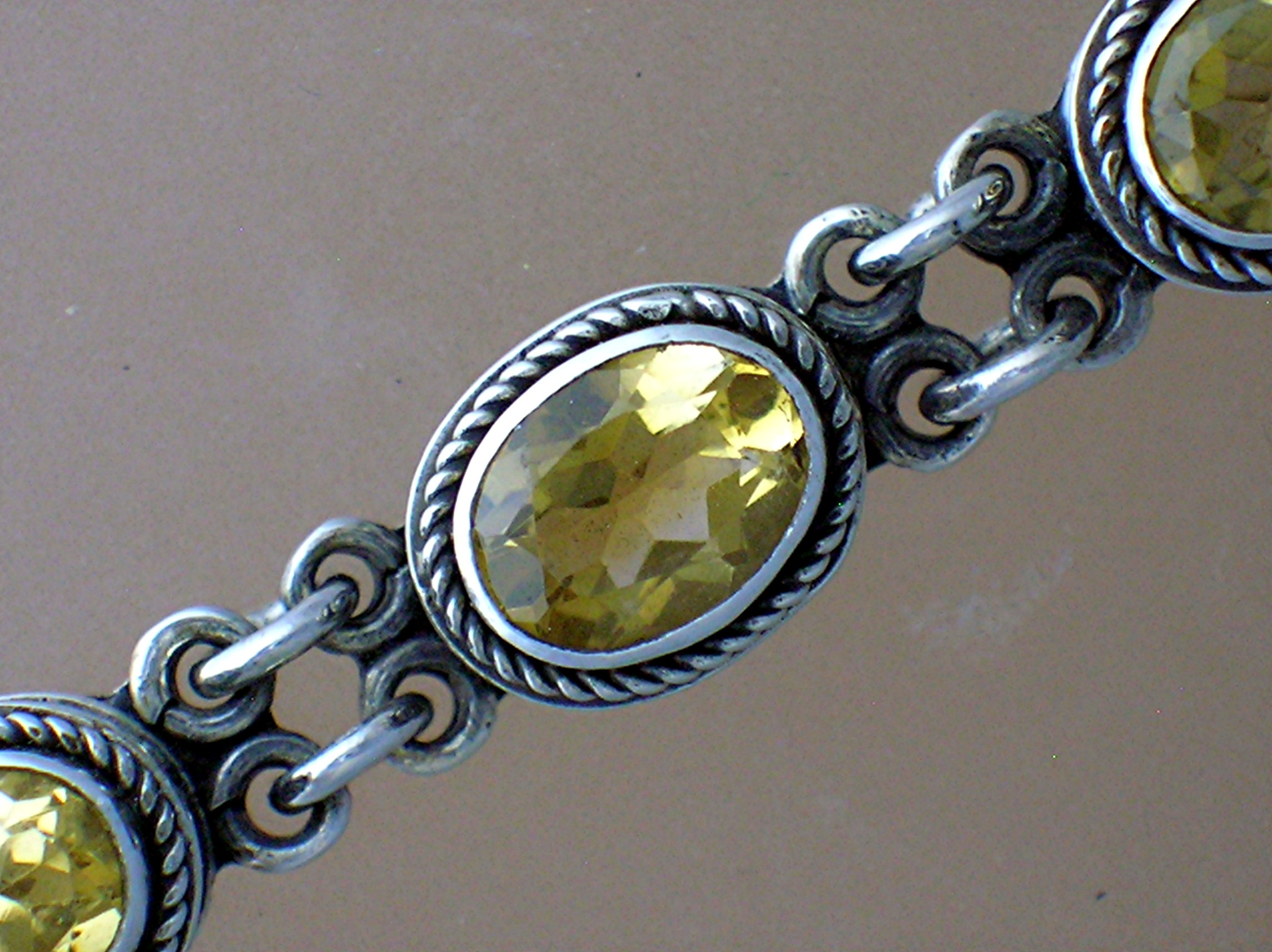 Citrine Sterling Silver Toggle Clasp Bracelet