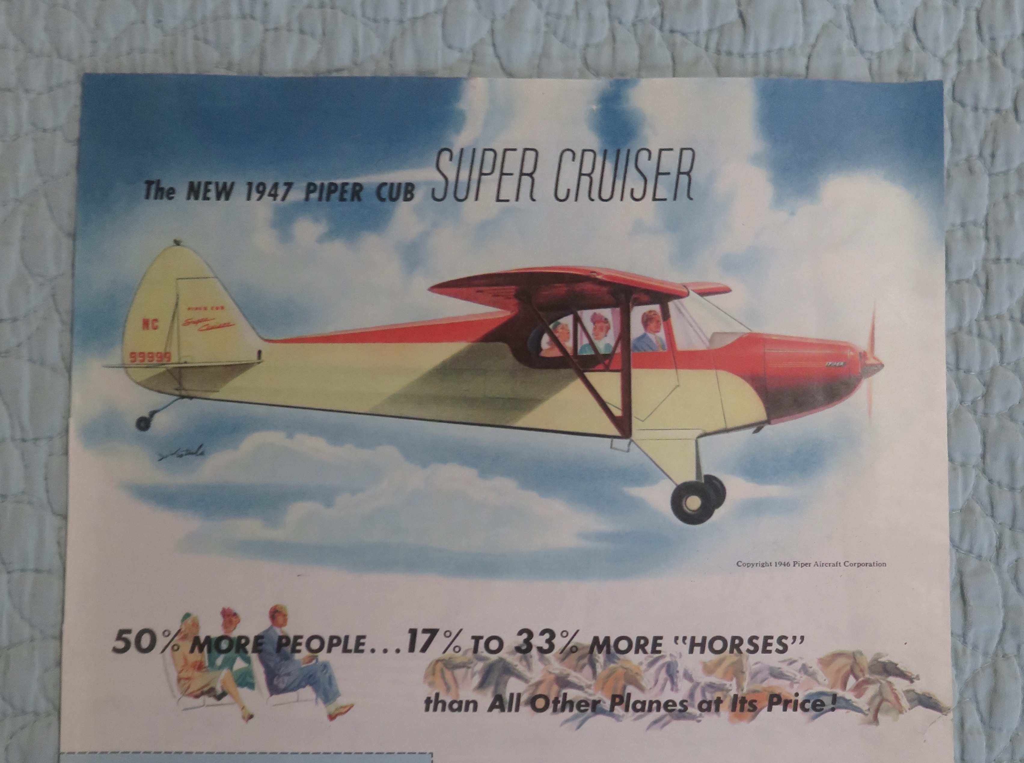 1947 Piper Cub Airplanes with Piper Cub Super Cruiser