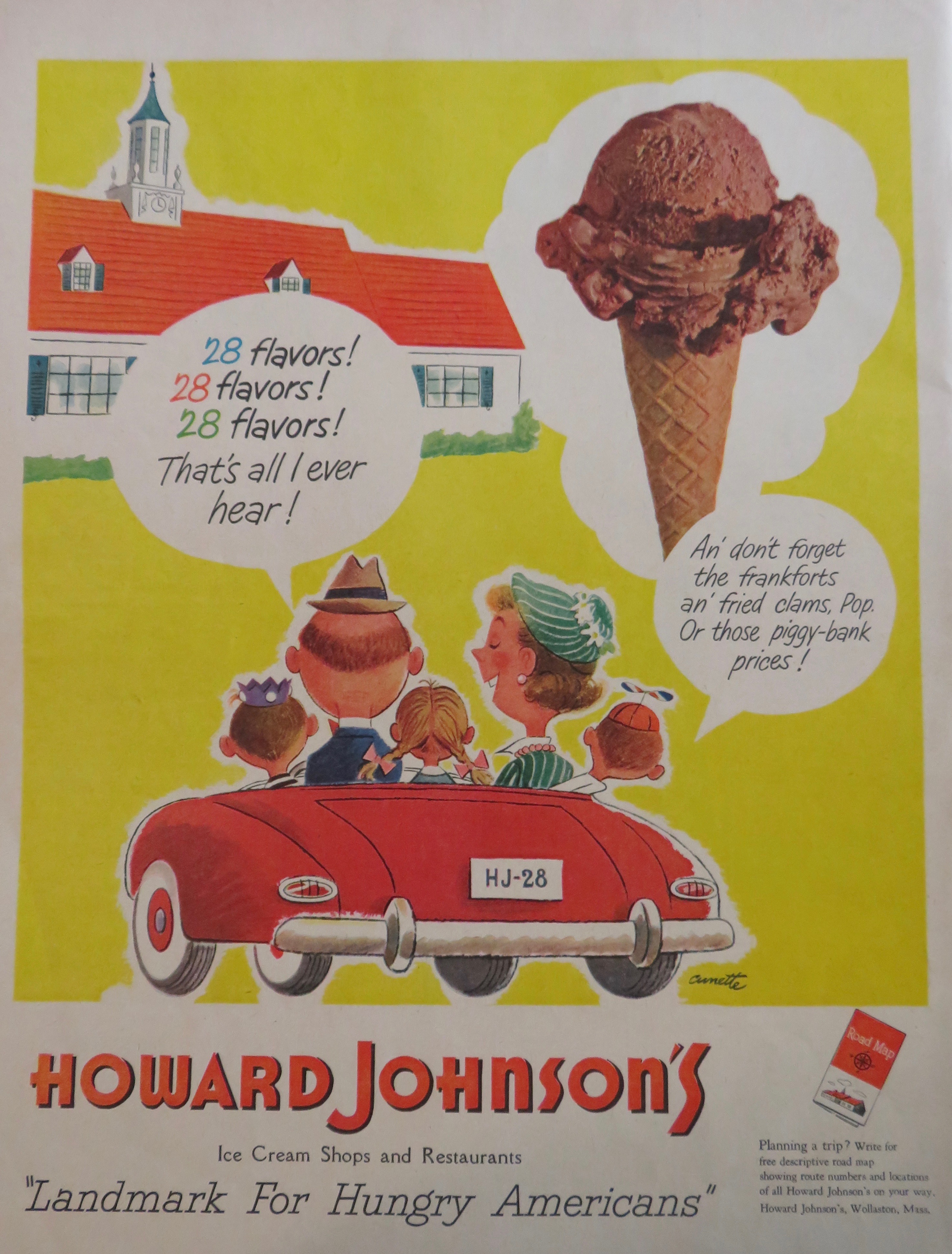 1951 Howard Johnson's with Restaurant & Ice Cream Cone