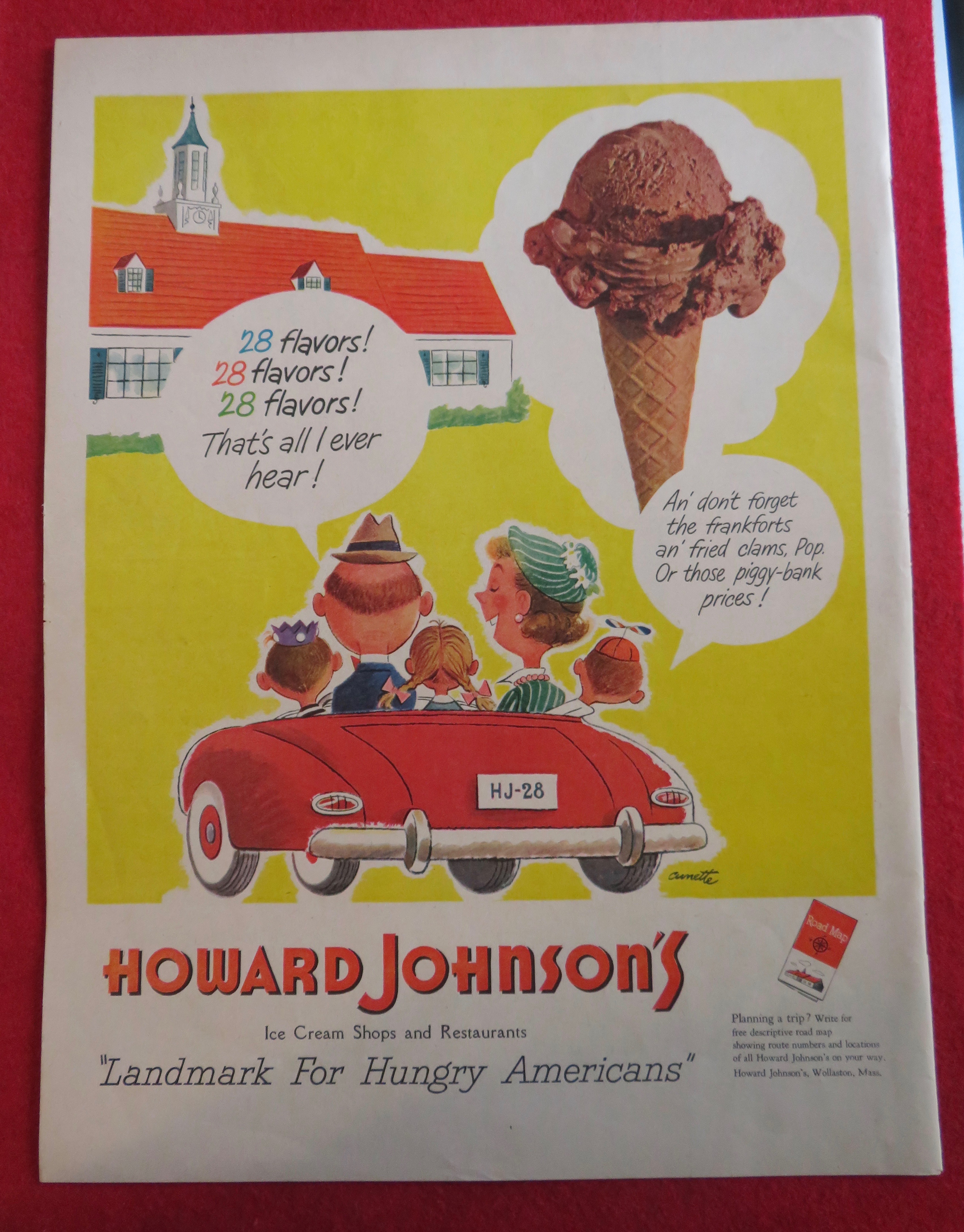 1951 Howard Johnson's with Restaurant & Ice Cream Cone