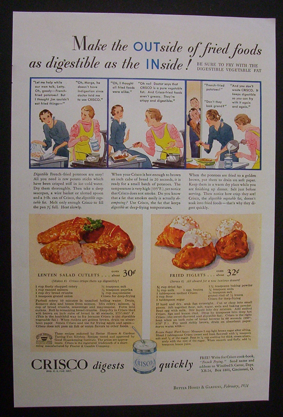 1934 Dual Ad: Crisco & P & G White Naphtha Soap