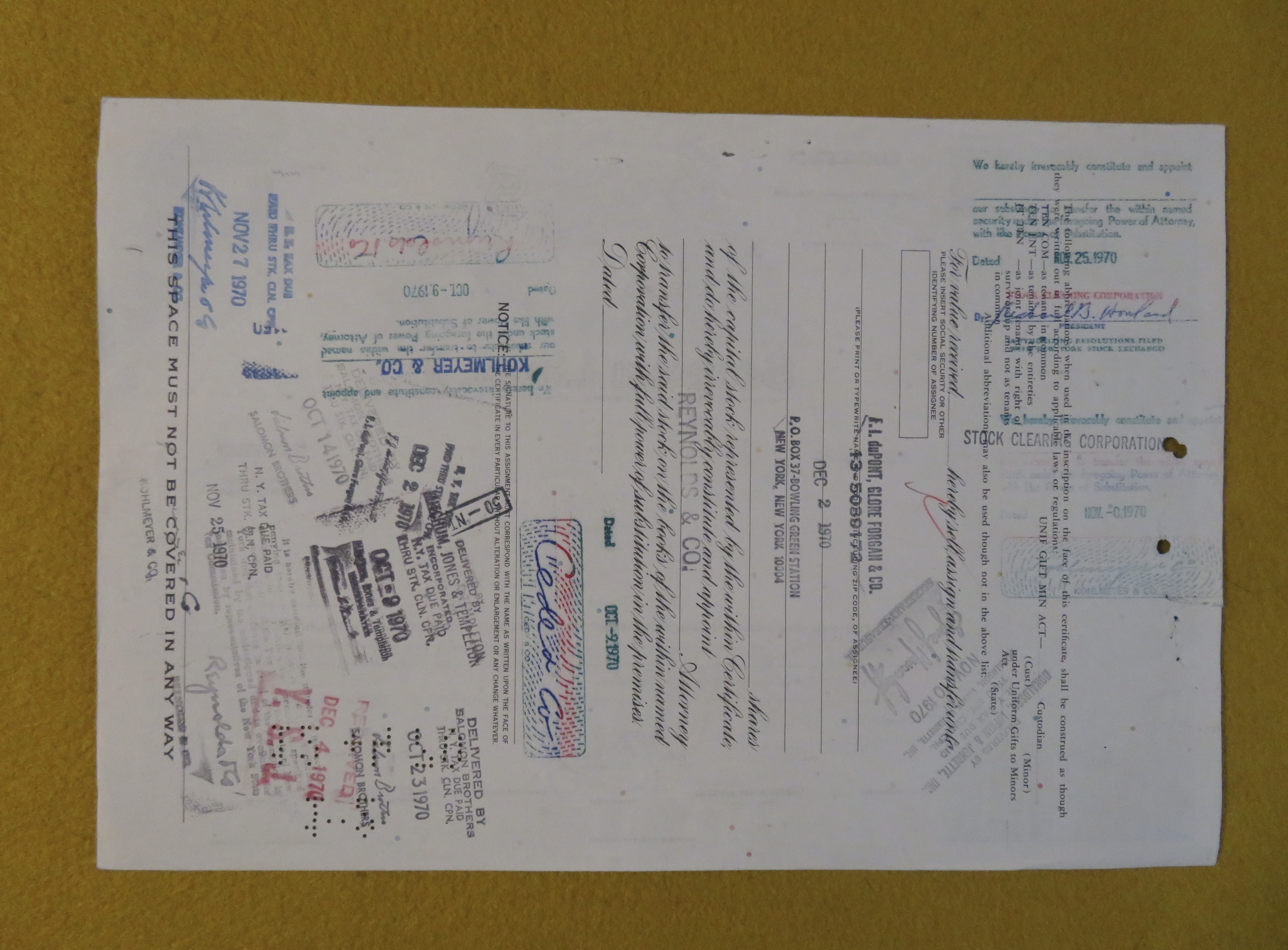 1970 Seatrain Lines Incorporated Stock Certificate