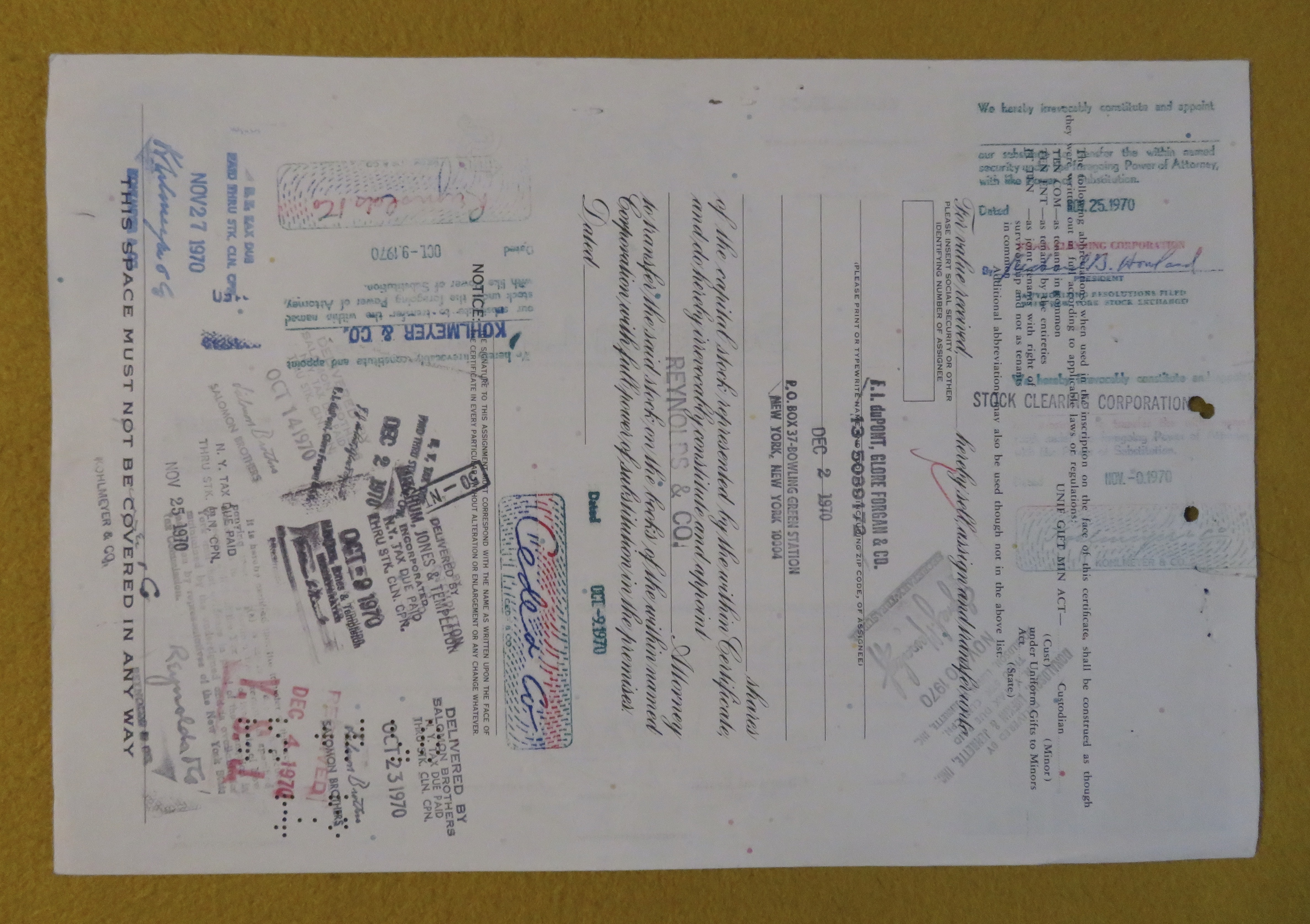 1970 Seatrain Lines Incorporated Stock Certificate
