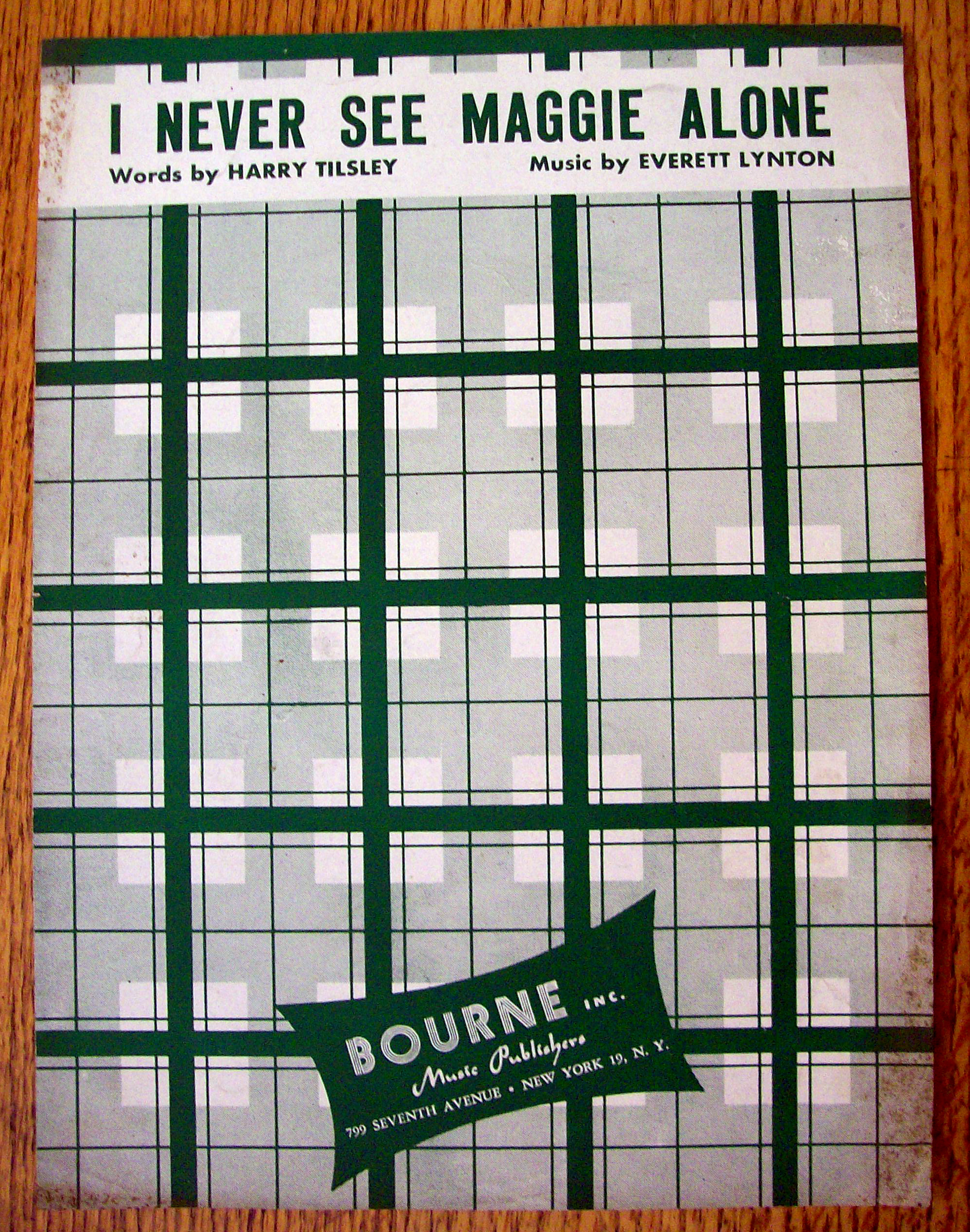 Sheet Music For 1926 I Never See Maggie Alone