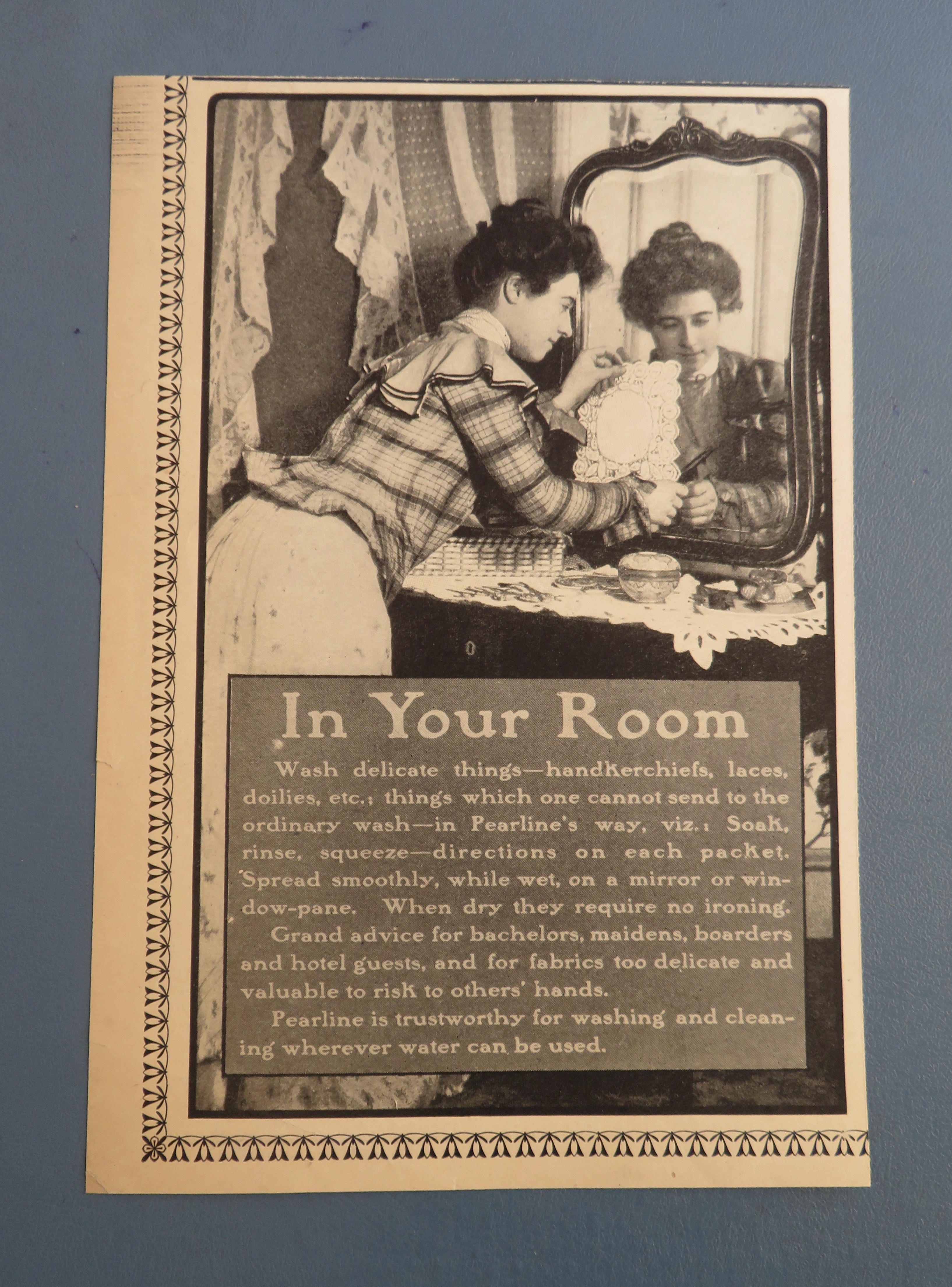 1901 Pearline Soap with Woman & Handkerchief