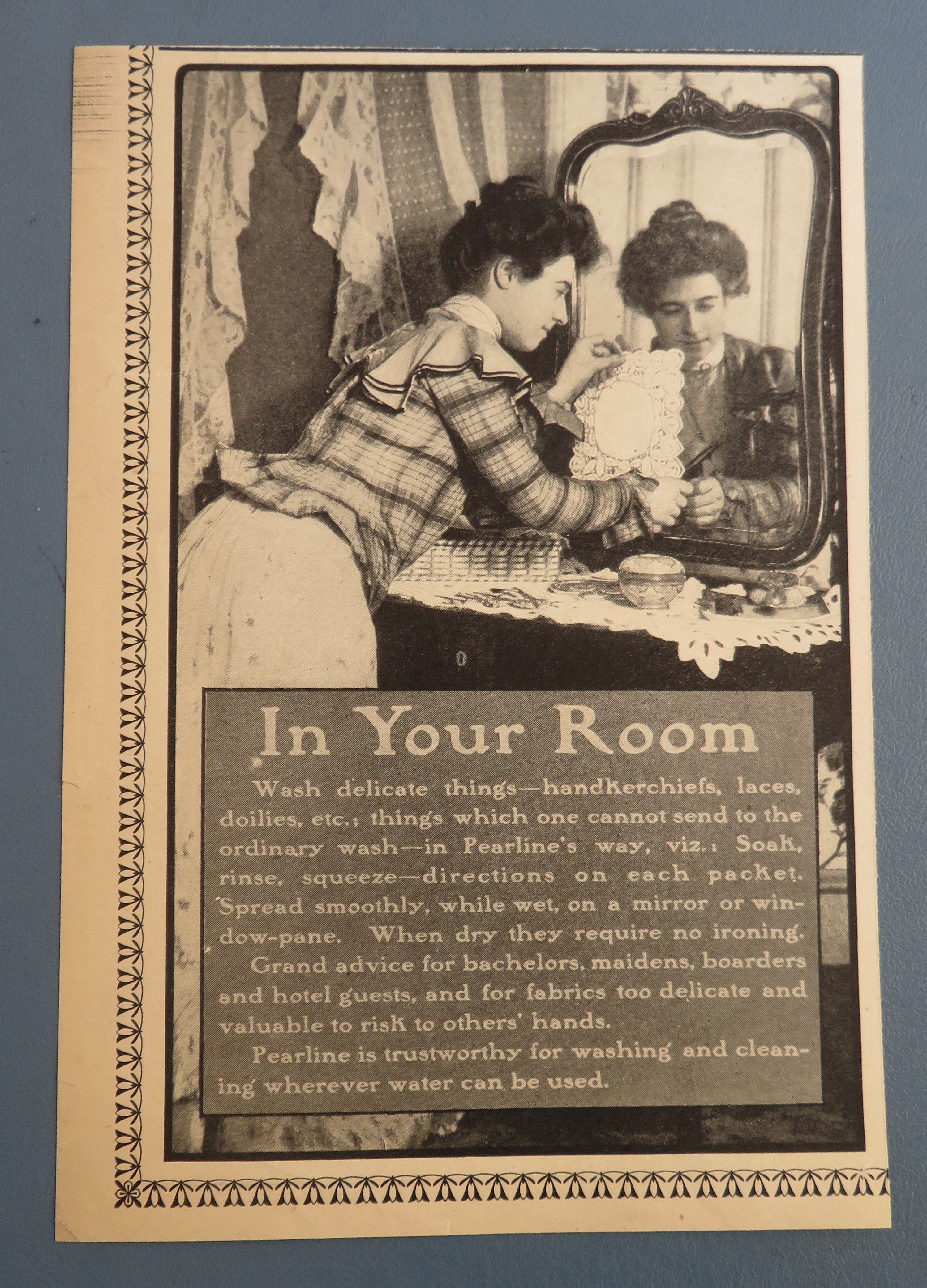 1901 Pearline Soap with Woman & Handkerchief